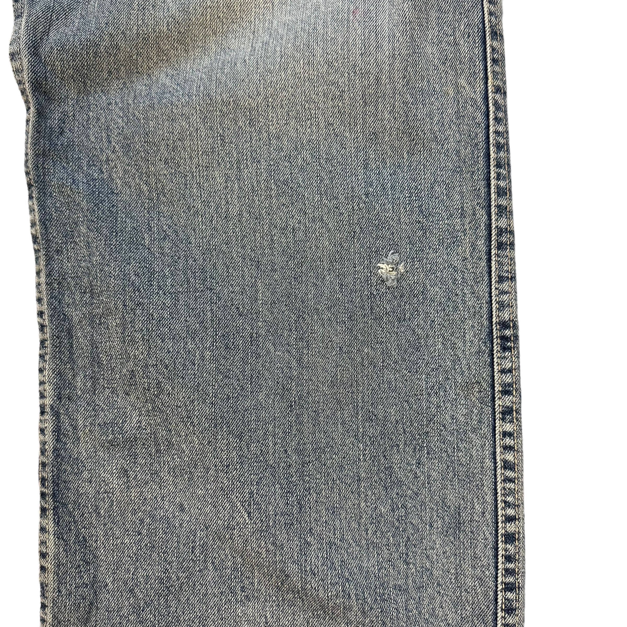 Vintage TRASHED🔥 CARPENTER LIGHT WASH DENIM PANTS #7456-147 Size US 33 - 11 Thumbnail