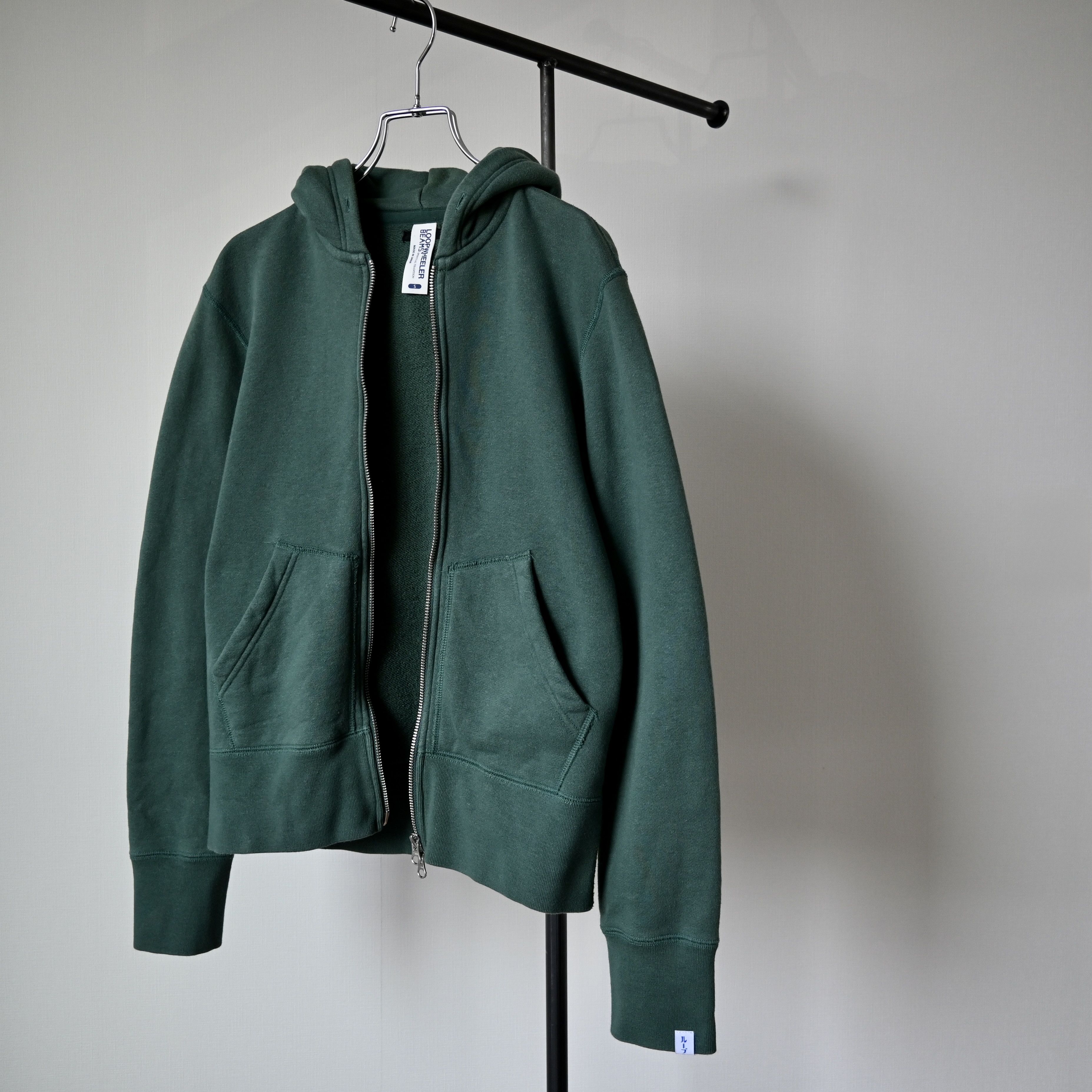 Slim fit, BEAMS Plus x LOOPWHEELER tsuriami zipup hoodie