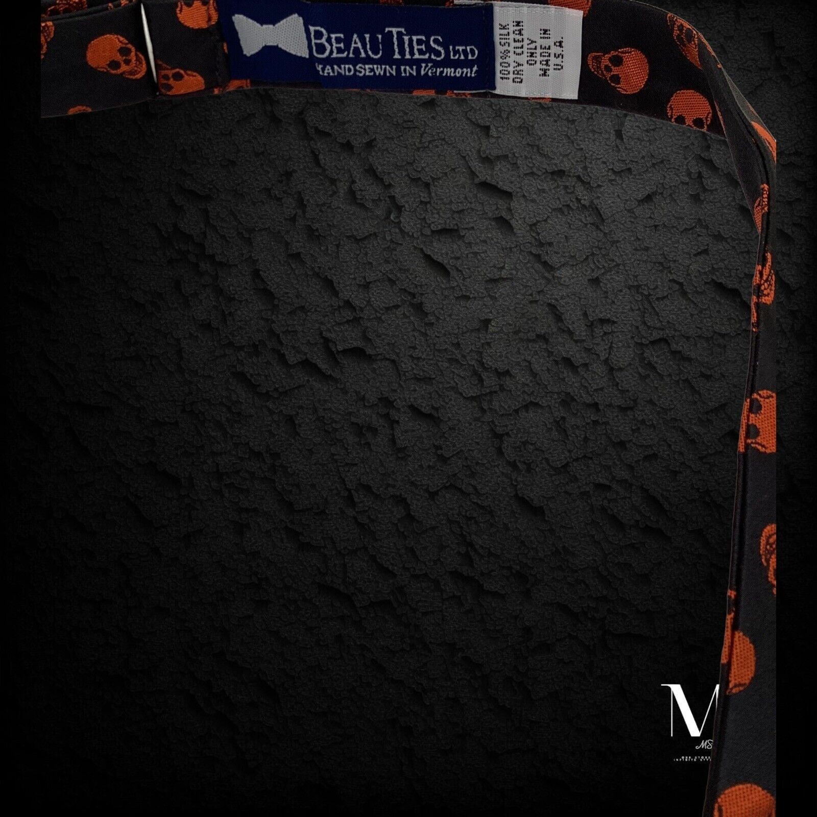 Other BEAU TIES Ltd. Black With Orange Skulls Adjus Self Bow Tie S Size ONE SIZE - 2 Thumbnail