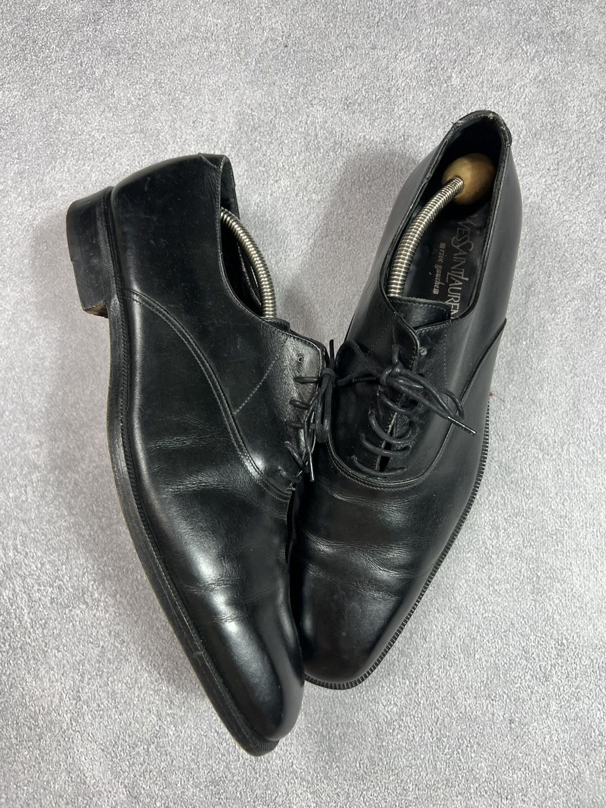 Yves Saint Laurent 🖤VINTAGE LEATHER BLACK YVESSAINTLAUREN SHOES Y2K NEWROCK STY Size US 10 / EU 43 - 2 Thumbnail