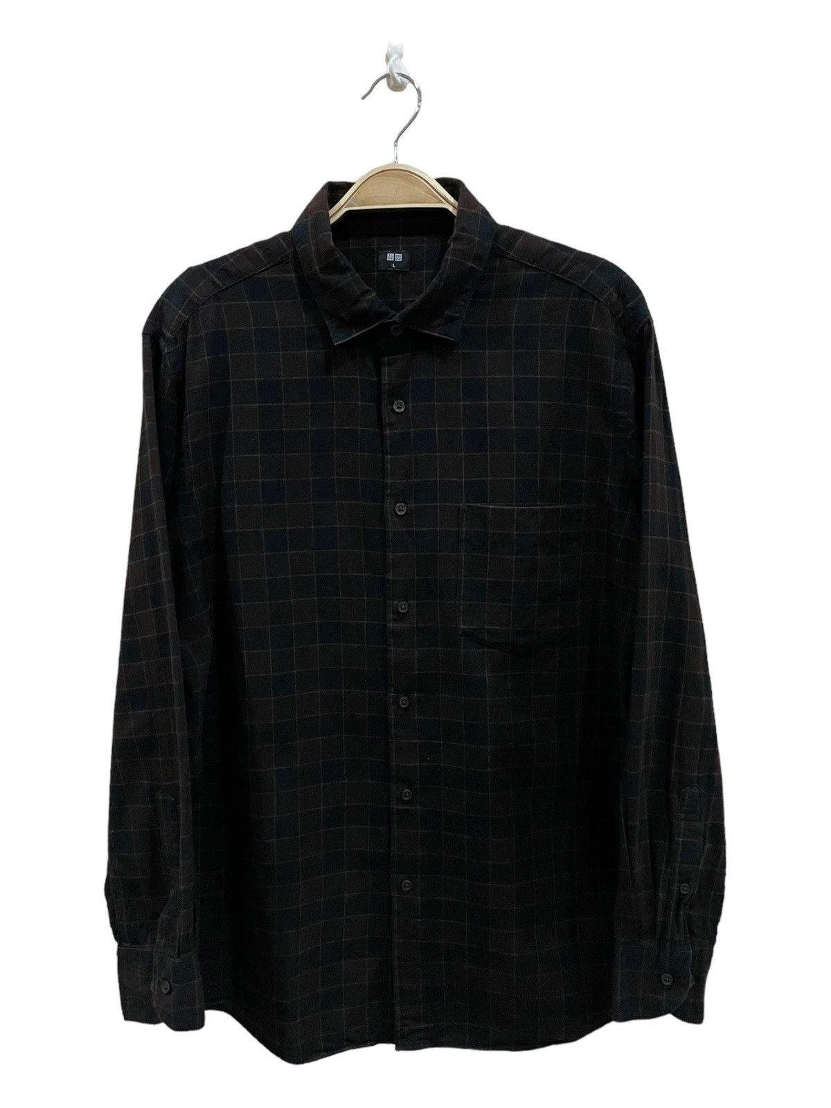 Flannel × Japanese Brand Vintage Uniqlo Travis Scott Style Tartan Plaid Flannel Size US L / EU 52-54 / 3 - 1 Thumbnail