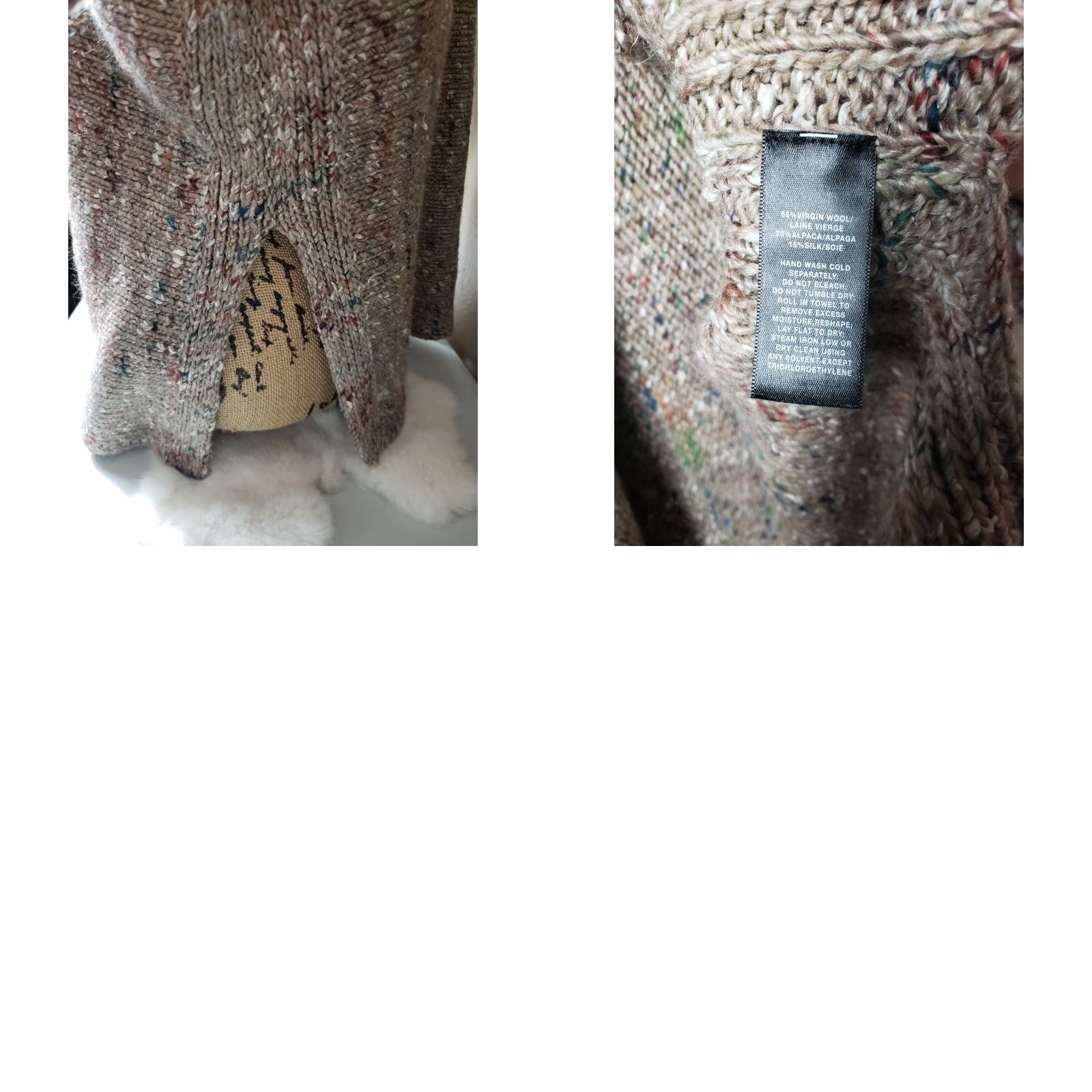 Vintage Lafayette 148 New York Cardigan Knit Wool Blend 1/2 Sleeve Marled -Size PS Beige Womens Cardigan Size S / US 4 / IT 40 - 8 Thumbnail