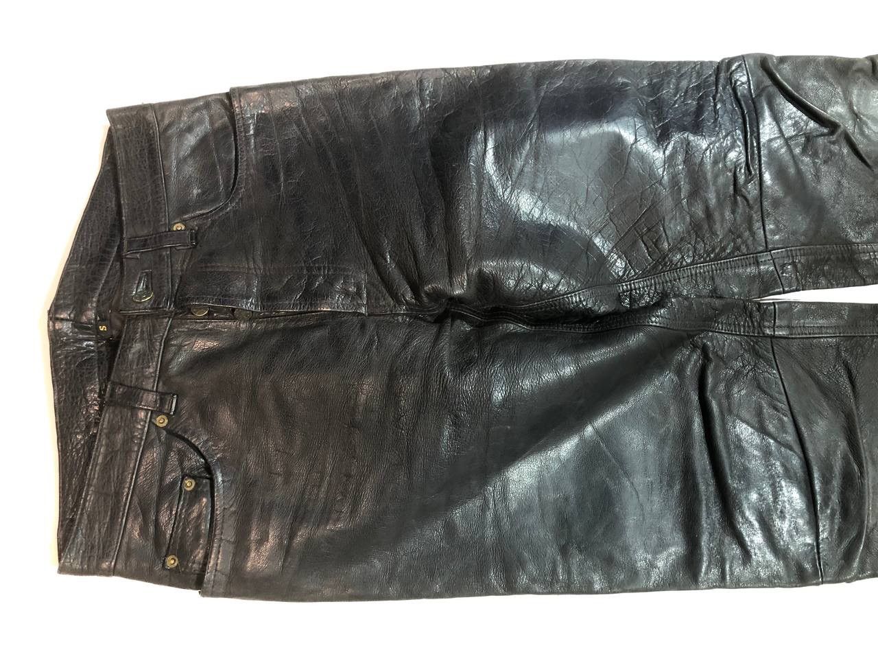 Leather × Vintage Racing Moto Leather Pants Vintage Size US 31 - 5 Thumbnail