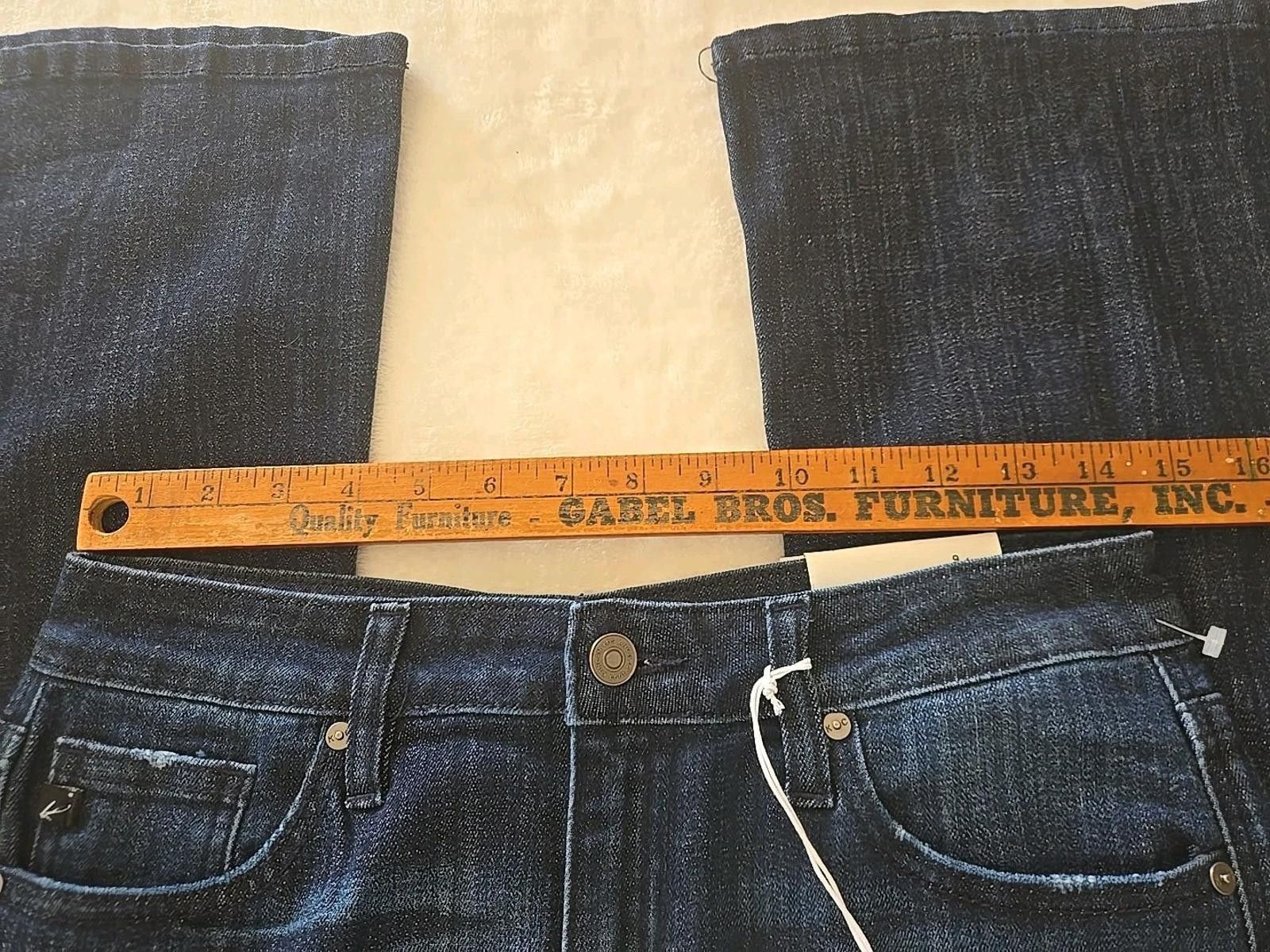 Kancan USA Kancan Jeans 9/28 Wide Leg Blue Denim Dark Wash Stretch NWT Size 28" / US 6 / IT 42 - 6 Thumbnail