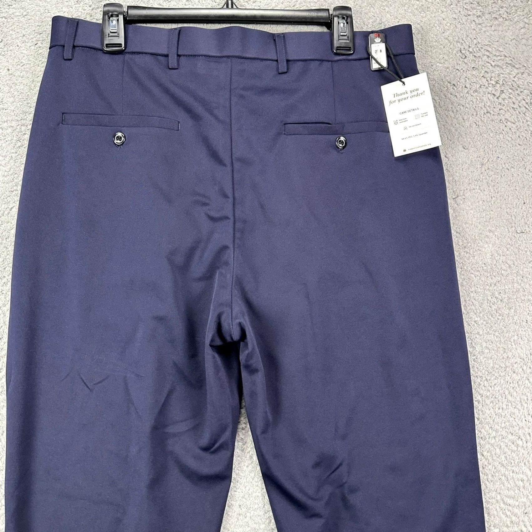 Vintage Timeless Flex Dress Pants Mens 34X30 Blue Stretch Flat Front Straight Leg New Size US 34 / EU 50 - 3 Thumbnail
