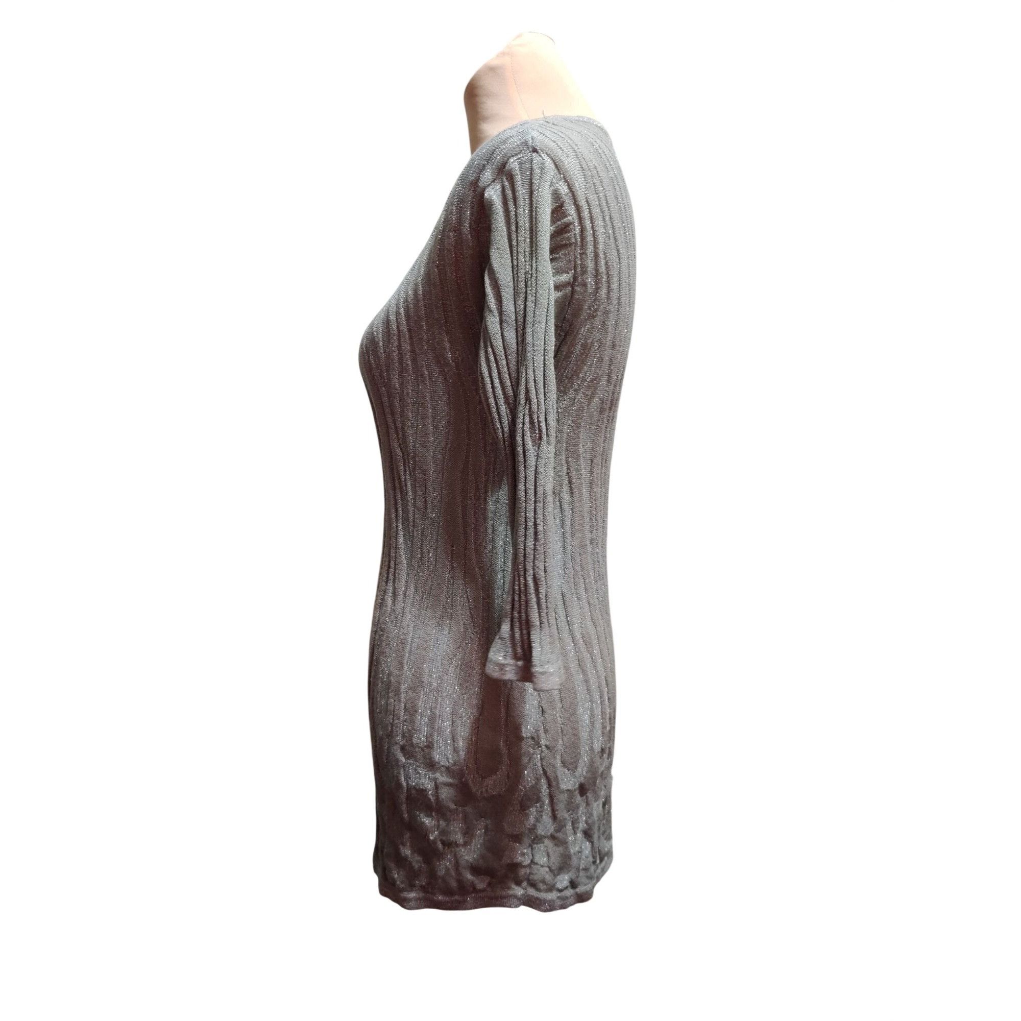 Chicos Chicos Travelers 0 Small Womens Top Silver Shimmer Knit Y2K Size S / US 4 / IT 40 - 4 Thumbnail