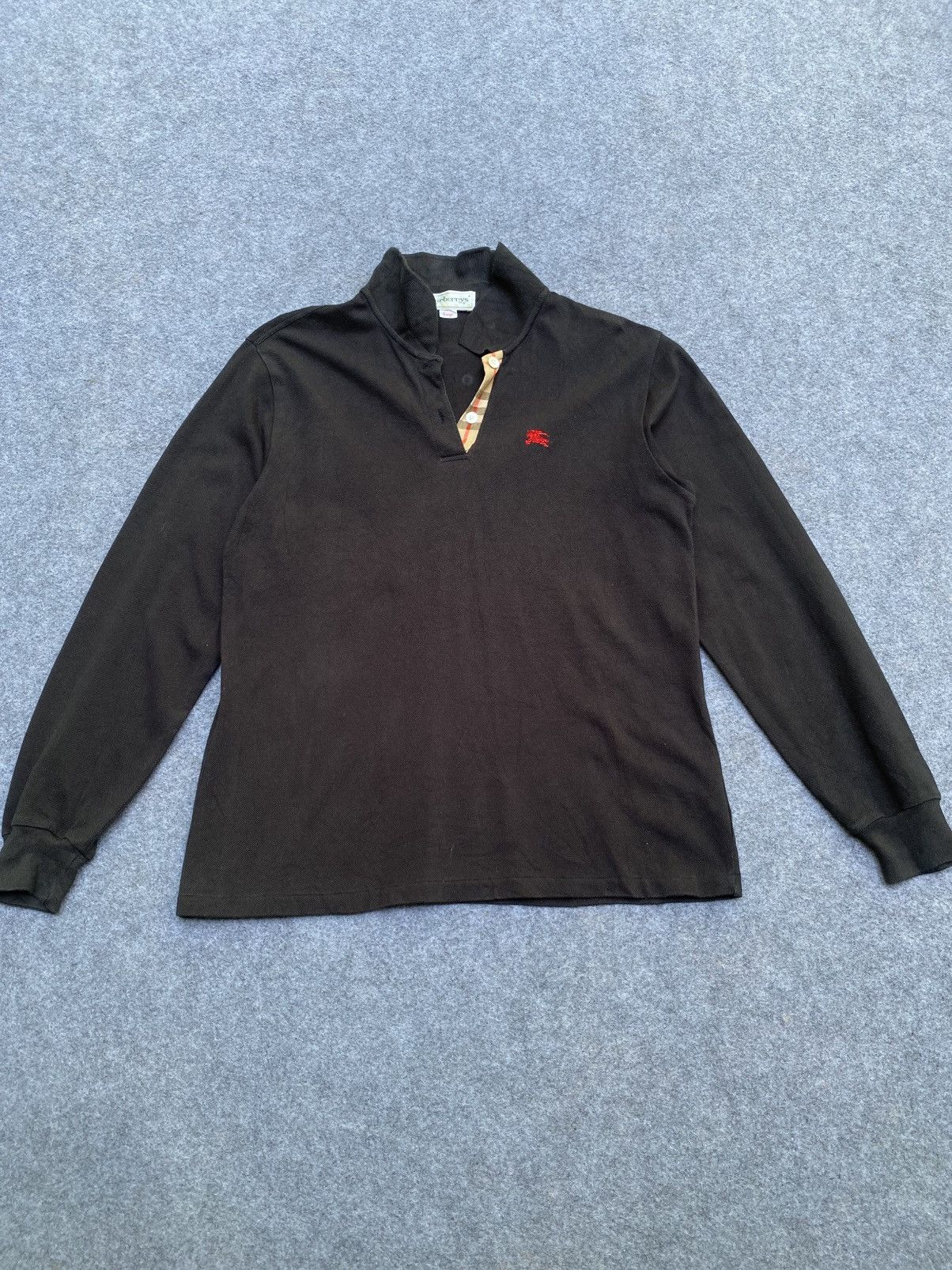 Burberry × Vintage Vintage burberrys polo long sleeve tshirt Size US L / EU 52-54 / 3 - 15 Thumbnail