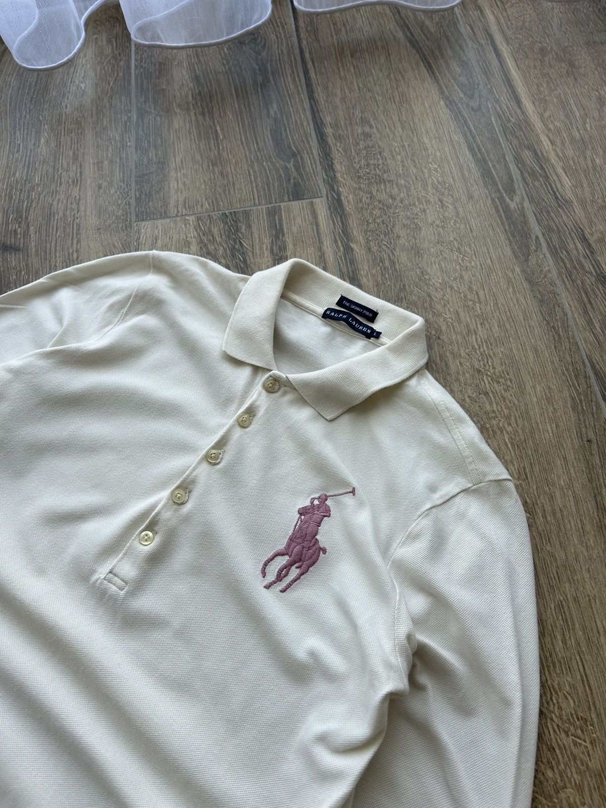 Polo Ralph Lauren × Vintage Polo Ralph Lauren Skinny Polo big pony long-sleeve Size L / US 10 / IT 46 - 2 Thumbnail