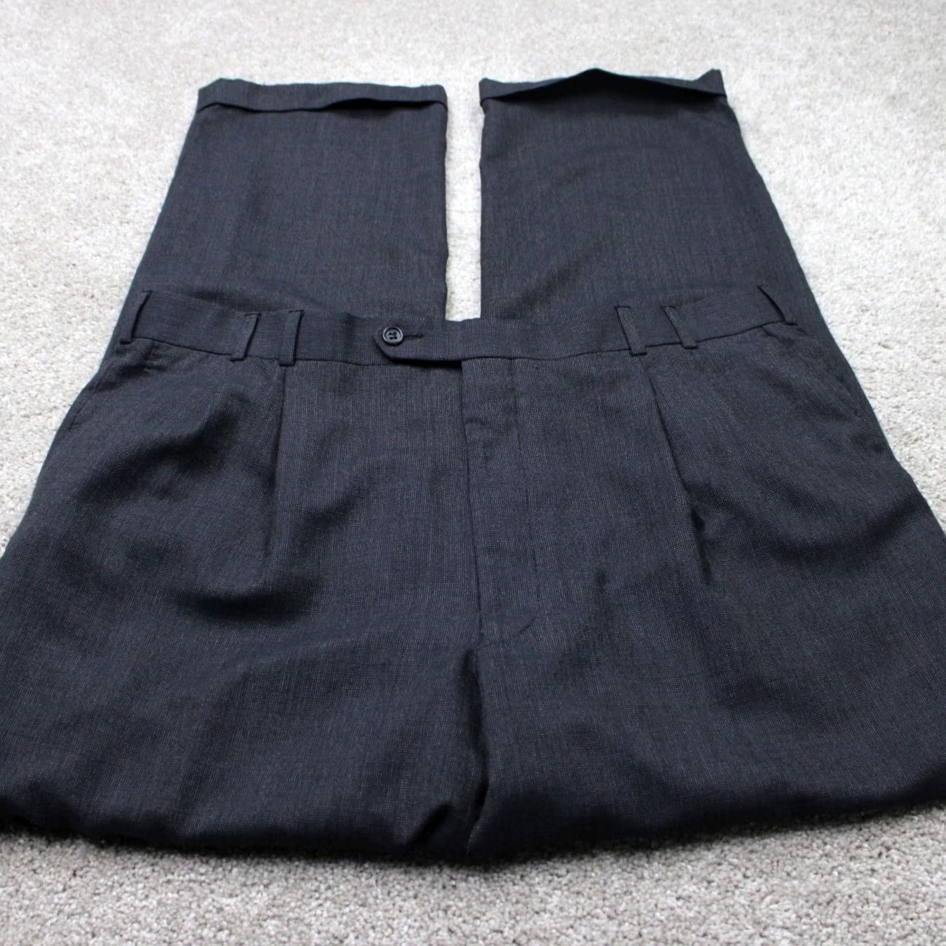 Joseph Joseph & Feiss International Trio Pants Mens 40x32 Gray Pleated Wool Cuffed Dress Pants Regular Straight 100% Wool Preppy Vintage: No Size US 40 / EU 56 - 2 Thumbnail