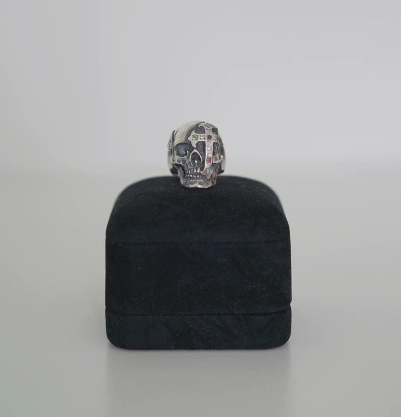 Number (N)ine Number (N)ine Colorful Skull Cross Ring by Number (N)ine-2 Size ONE SIZE - 6 Thumbnail