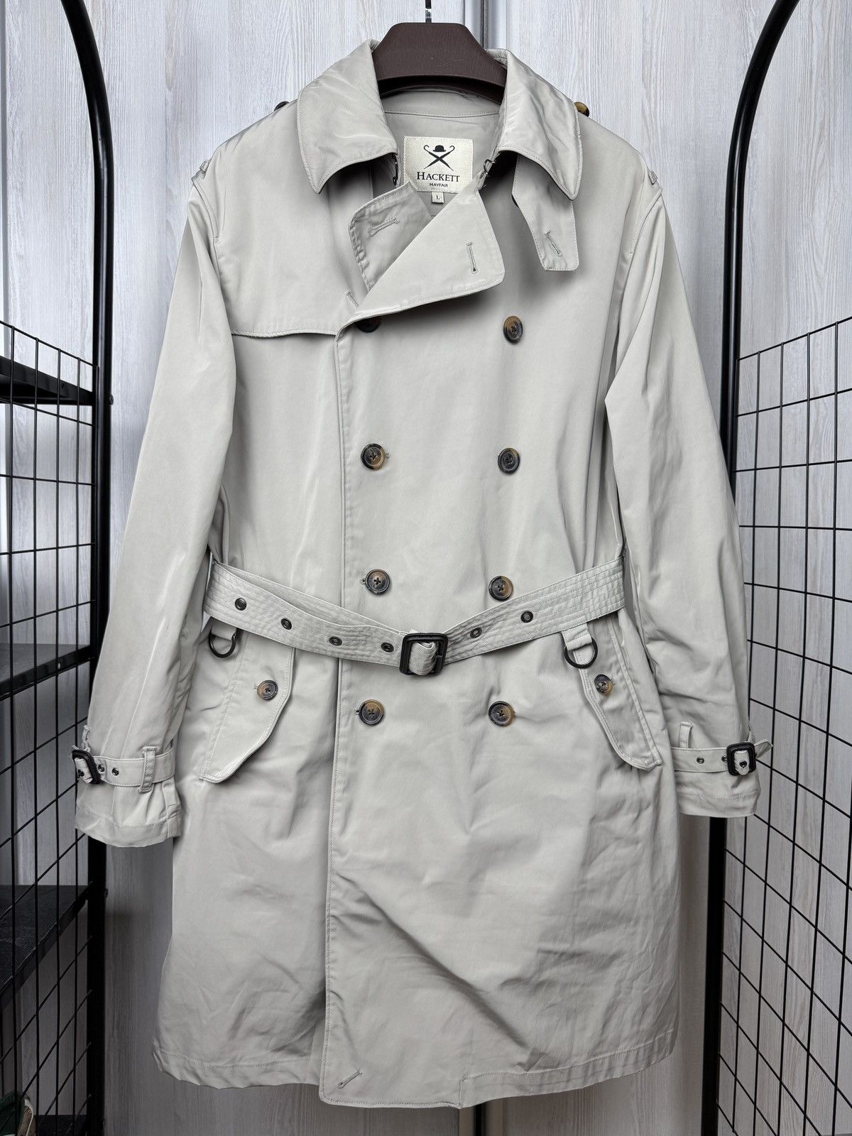 Hackett Hackett Mayfair Falkirk Double-Breasted belted trench coat Size US L / EU 52-54 / 3 - 2 Thumbnail
