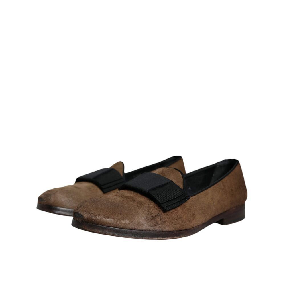 Dolce & Gabbana Dolce & Gabbana Brown Calf Hair Leather Loafers Formal Dress Size US 9 / EU 42 - 3 Thumbnail