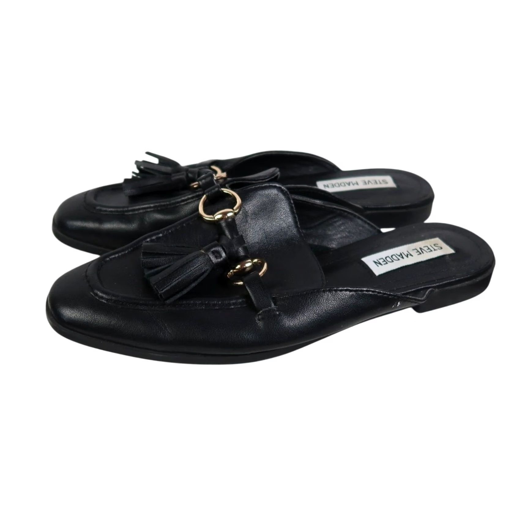 Steve Madden Steve Madden Cayler Black Leather Slip-On Mule Loafer Flats 6.5 - Women Size US 7 / IT 37 - 3 Thumbnail