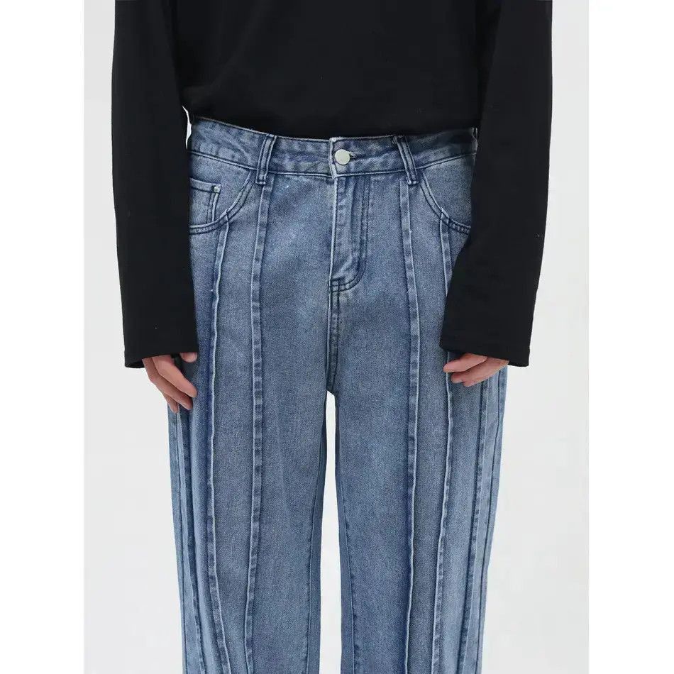 Japanese Brand Retro loose high street straight leg jeans Size US 32 / EU 48 - 3 Thumbnail