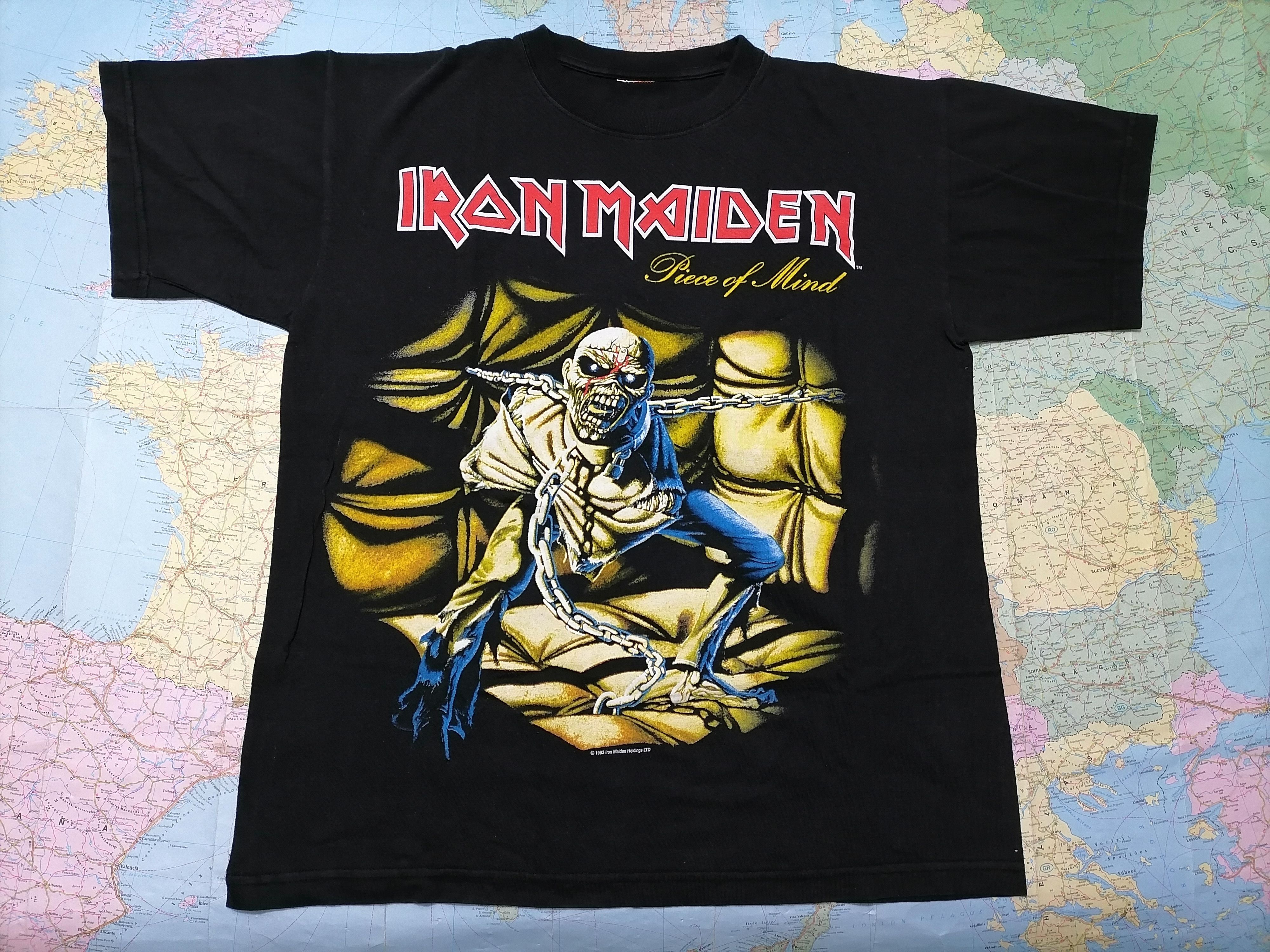 Iron Maiden RARE VintageTee IRON MAIDEN , Large 1983 Size US L / EU 52-54 / 3 - 2 Thumbnail