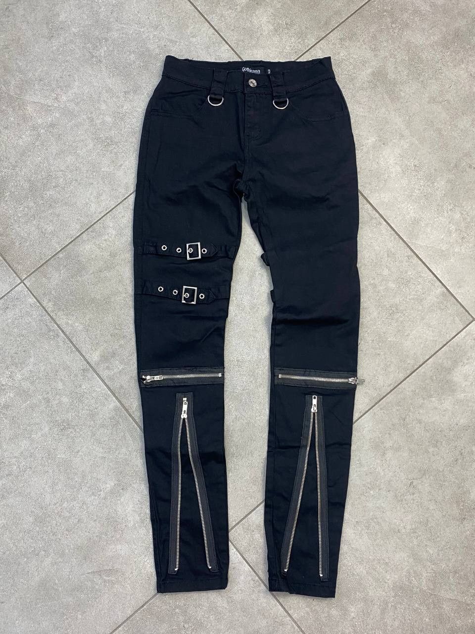 Other Gothicana by EMP Y2K Japanese Style Belted Zipper Slim Pants Size 27" / US 4 / IT 40 - 1 Thumbnail