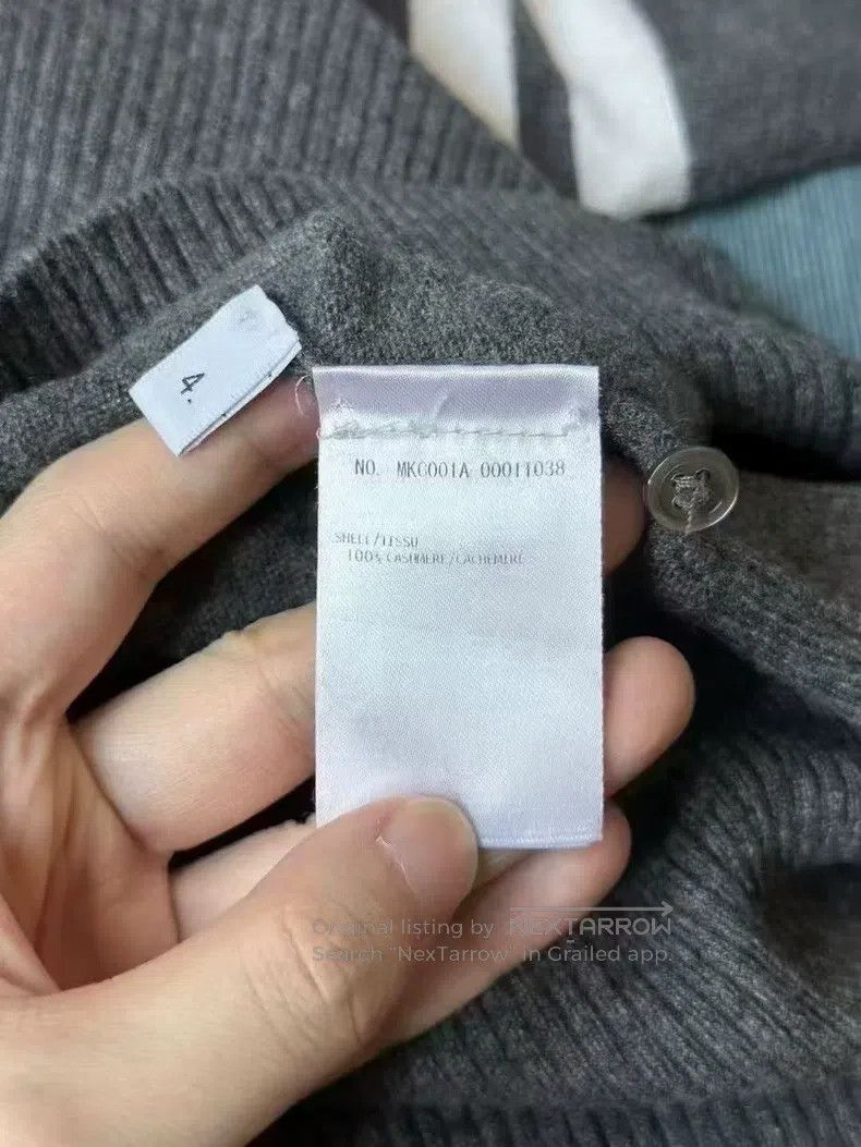 Thom Browne Thom Browne Grayish cashmere cardigan Size US XL / EU 56 / 4 - 4 Thumbnail