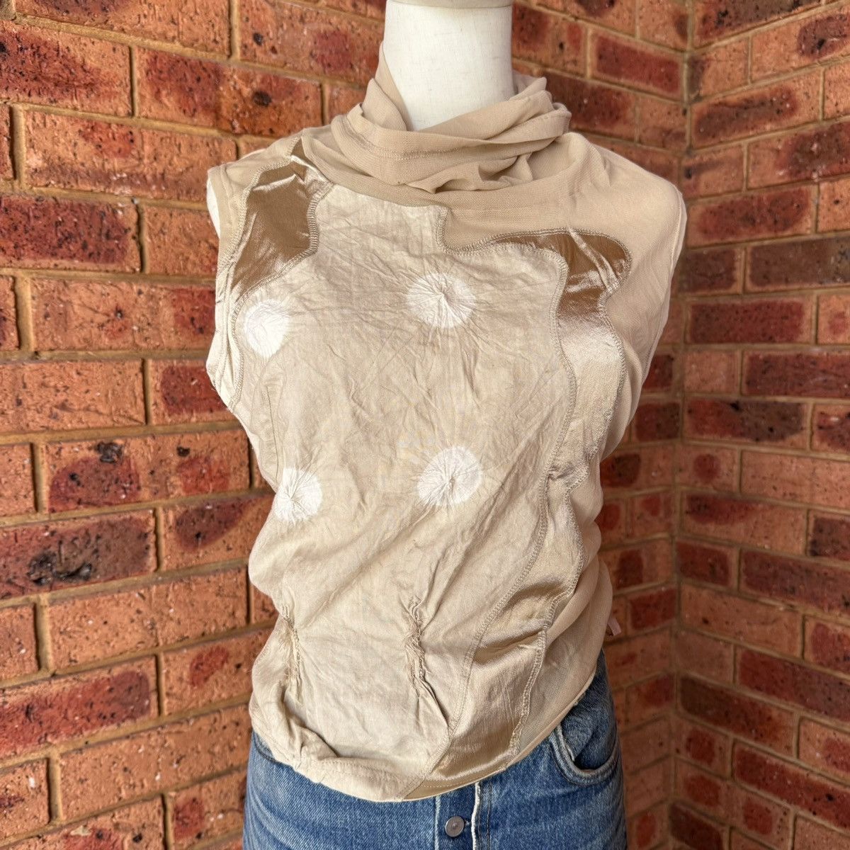 Japanese Brand × Vintage Vintage Eiko Kondo beige sleeveless top Size M / US 6-8 / IT 42-44 - 3 Thumbnail