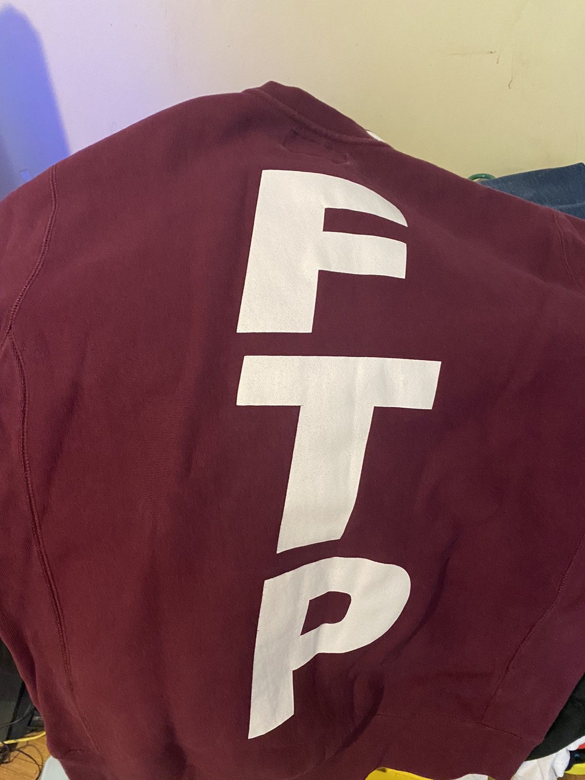 Fuck The Population FTP VERTICAL LOGO CREWNECK (MAROON) Size US L / EU 52-54 / 3 - 2 Thumbnail