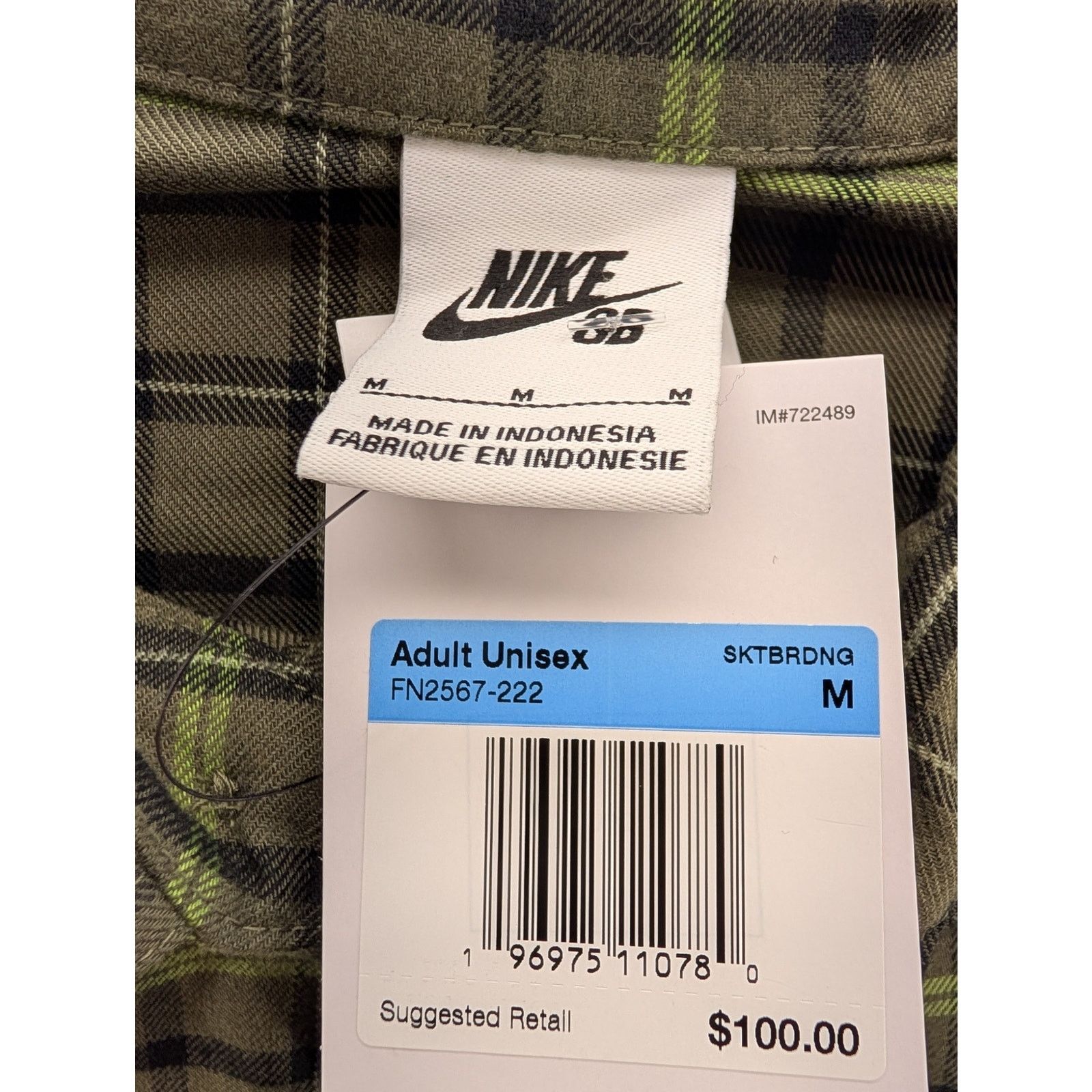 Nike NWT Nike Unisex Long Sleeve Flannel Skate Button Up Shirt Size US M / EU 48-50 / 2 - 2 Thumbnail