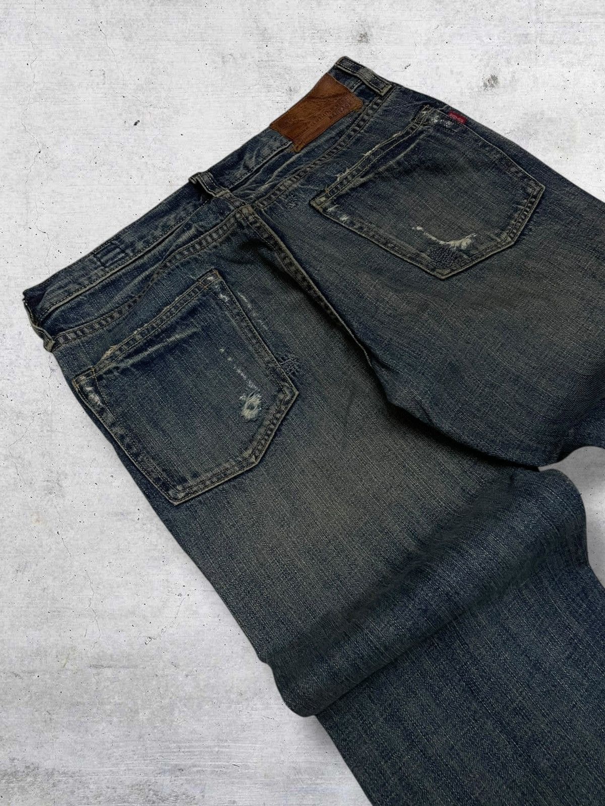 If Six Was Nine VINTAGE BARTACK OG JAPAN DESIGNER 90S RIPPED CHAIN DENIM Size US 31 - 18 Thumbnail