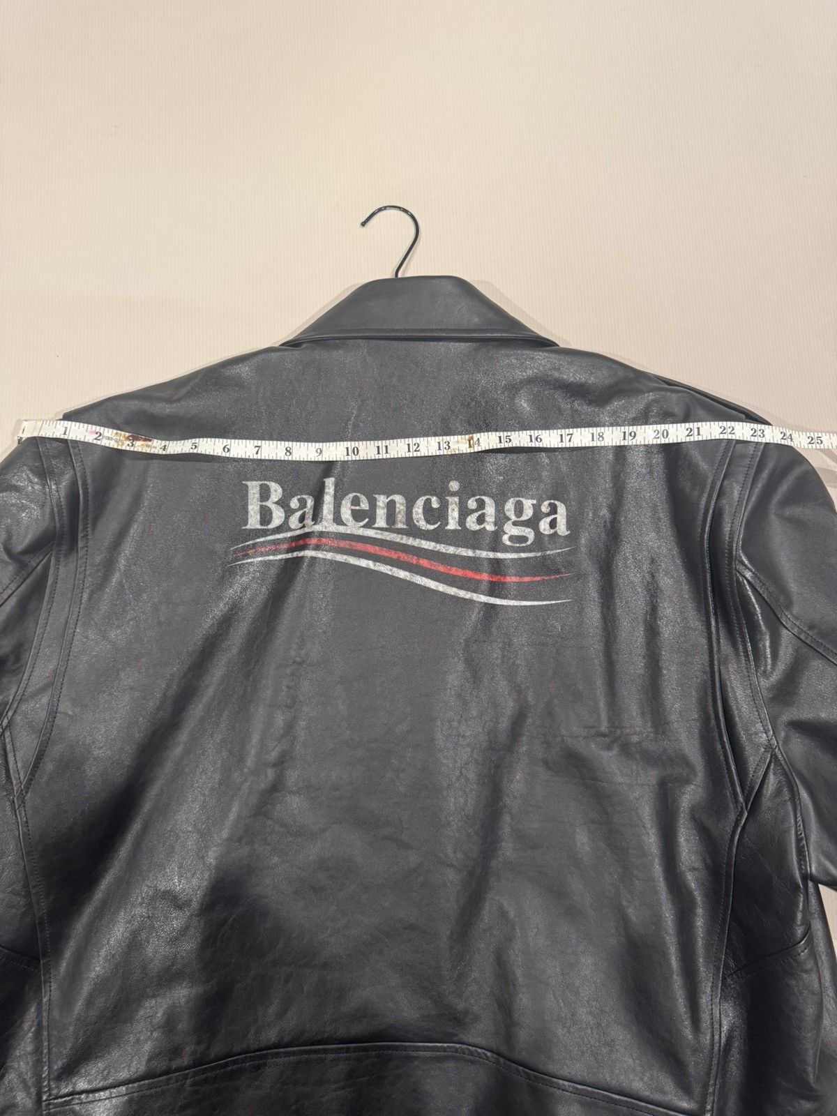 Balenciaga BALENCIAGA FW19 BLACK CAMPAIGN LOGO BIKER LEATHERJACKET Size US L / EU 52-54 / 3 - 8 Thumbnail