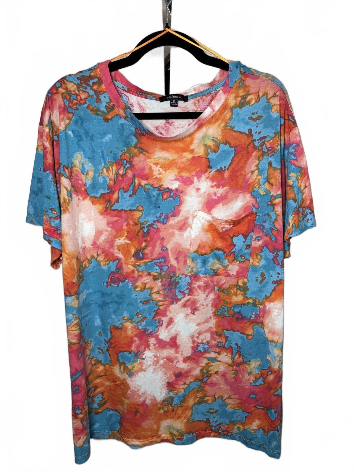 Other Ambiance Boho Festival Tie-Dye Pattern Plus Top 3X Size 3XL / US 20-22 - 2 Thumbnail