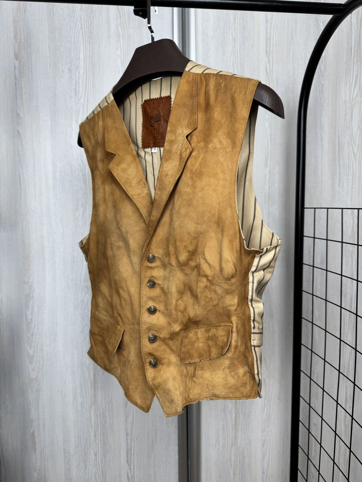 Genuine Leather Golden Bear made in California brown leather suede vest Size US M / EU 48-50 / 2 - 4 Thumbnail