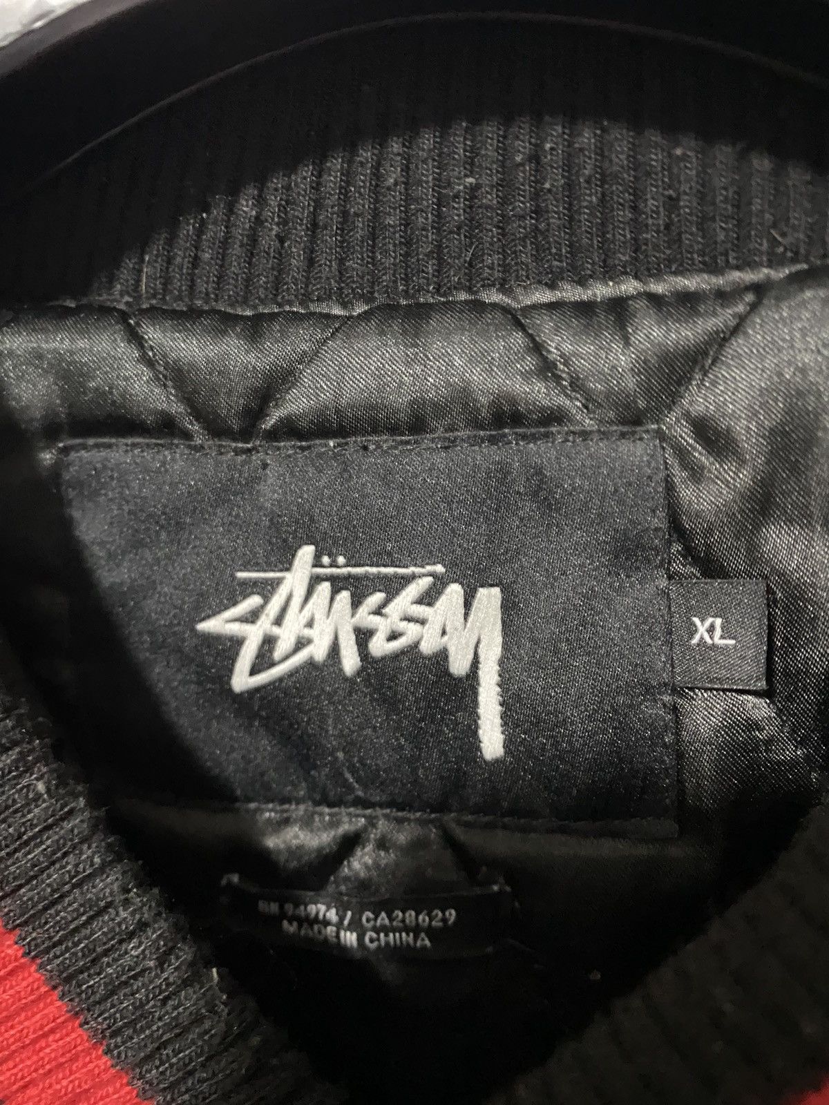 Stussy Stüssy Tribe Varsity Jacket, size XL, black with patch, used Size US XL / EU 56 / 4 - 6 Thumbnail