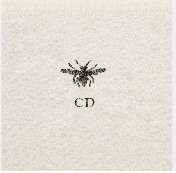 Dior o1w1db10924 Cotton Jersey And Linen T-Shirt in Ecru Size XS / US 0-2 / IT 36-38 - 3 Thumbnail