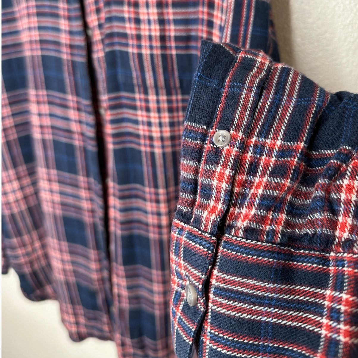 Treasure & Bond Treasure & Bond Navy Plaid Collared Button Boyfriend Shirt L Size L / US 10 / IT 46 - 5 Thumbnail