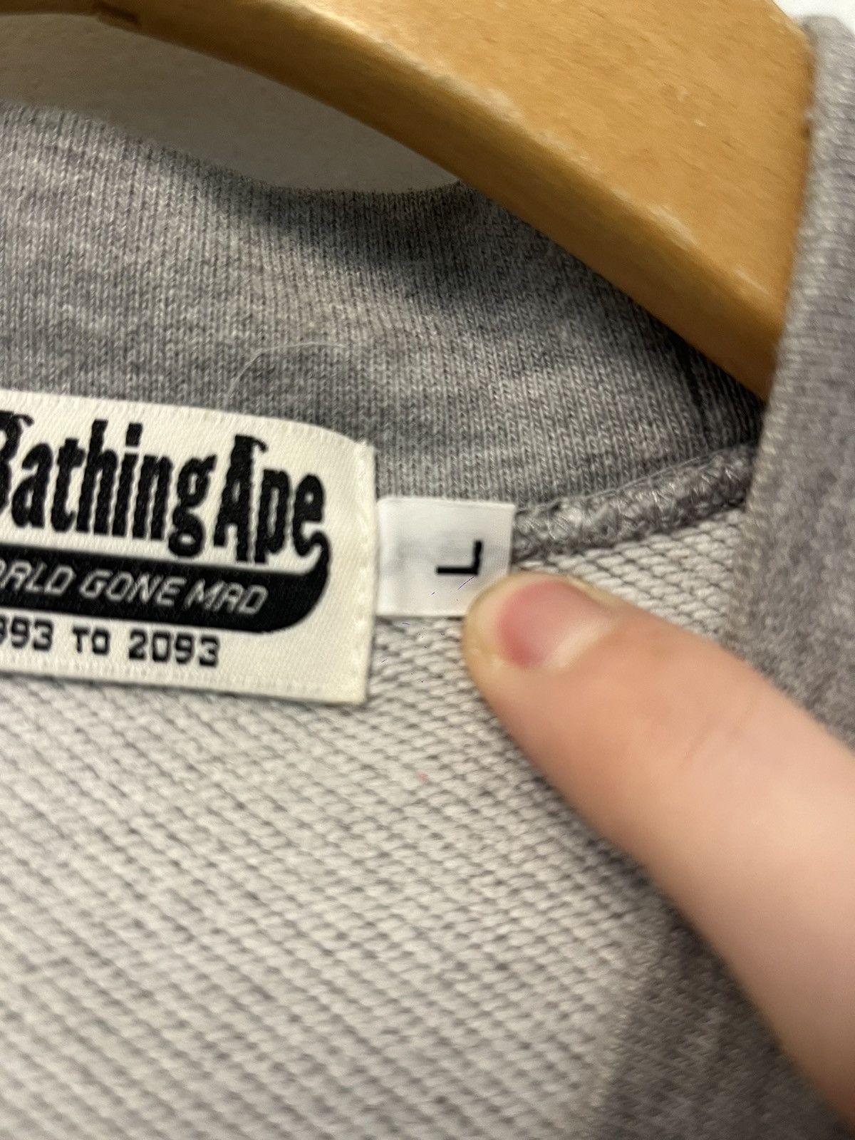 Bape Bape Ape Head Patch Gray Cardigan Size US L / EU 52-54 / 3 - 7 Thumbnail