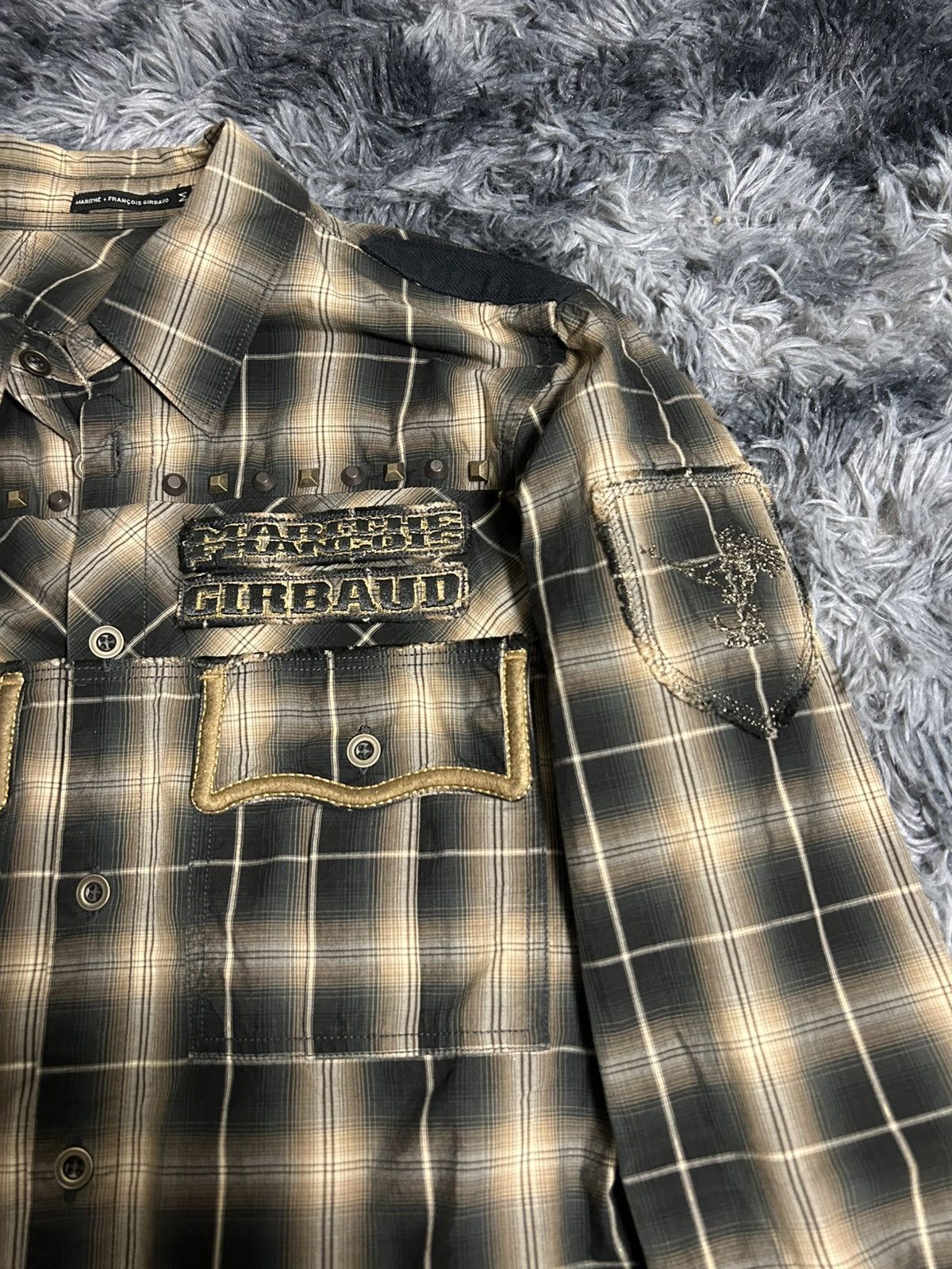Marithe + Francois Girbaud 00’s Marithe Francois Girbaud Studded Gold Button Up Shirt Size US M / EU 48-50 / 2 - 3 Thumbnail