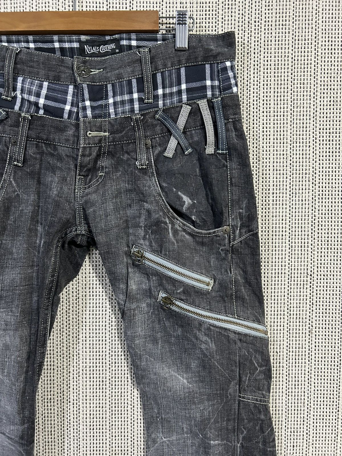 Japanese Brand Nylaus clothing double waist denim regular style Size US 31 - 4 Thumbnail
