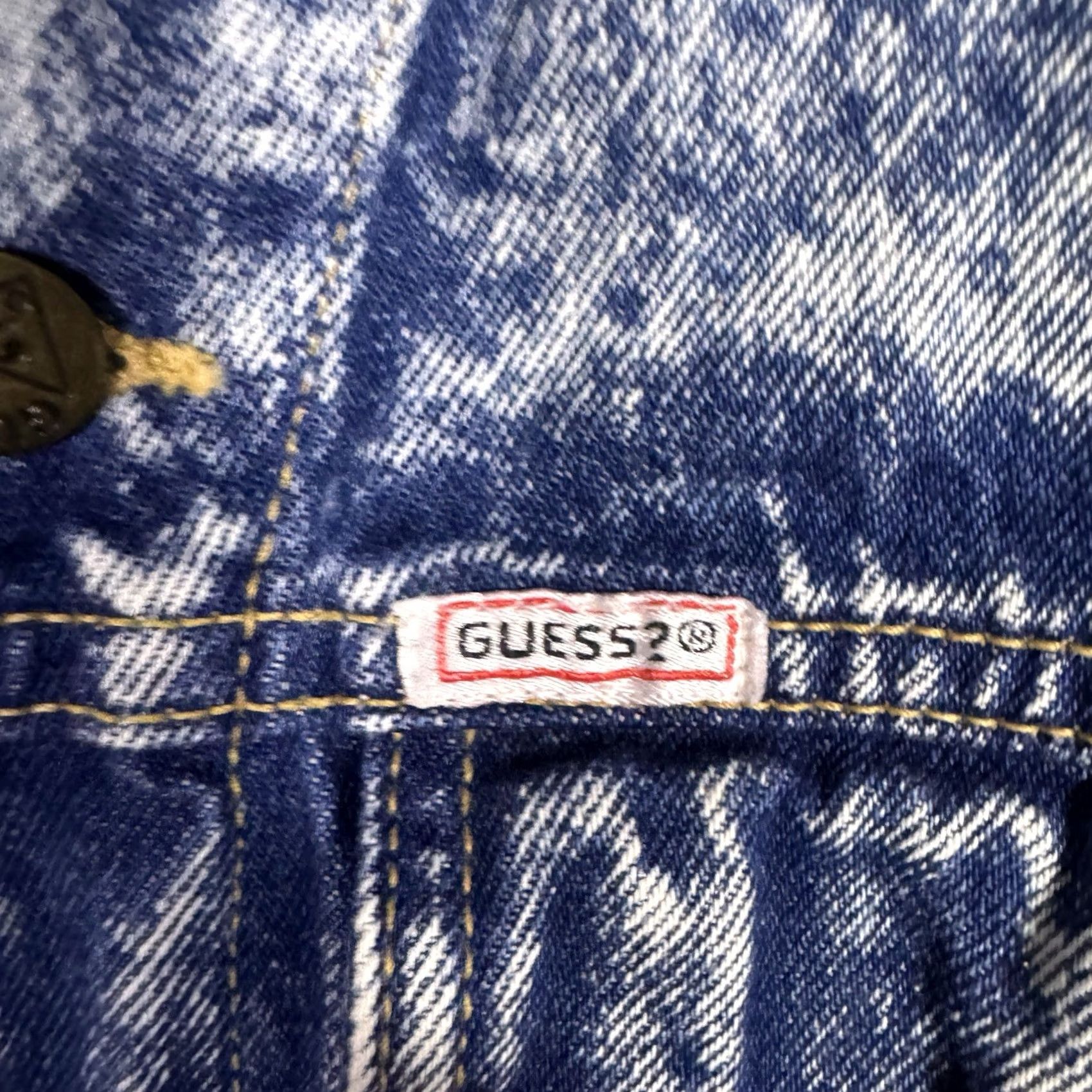 Guess VINTAGE GUESS Jacket Men M USA Made Acid 90s Denim Trucker George Marciano Size US M / EU 48-50 / 2 - 6 Thumbnail