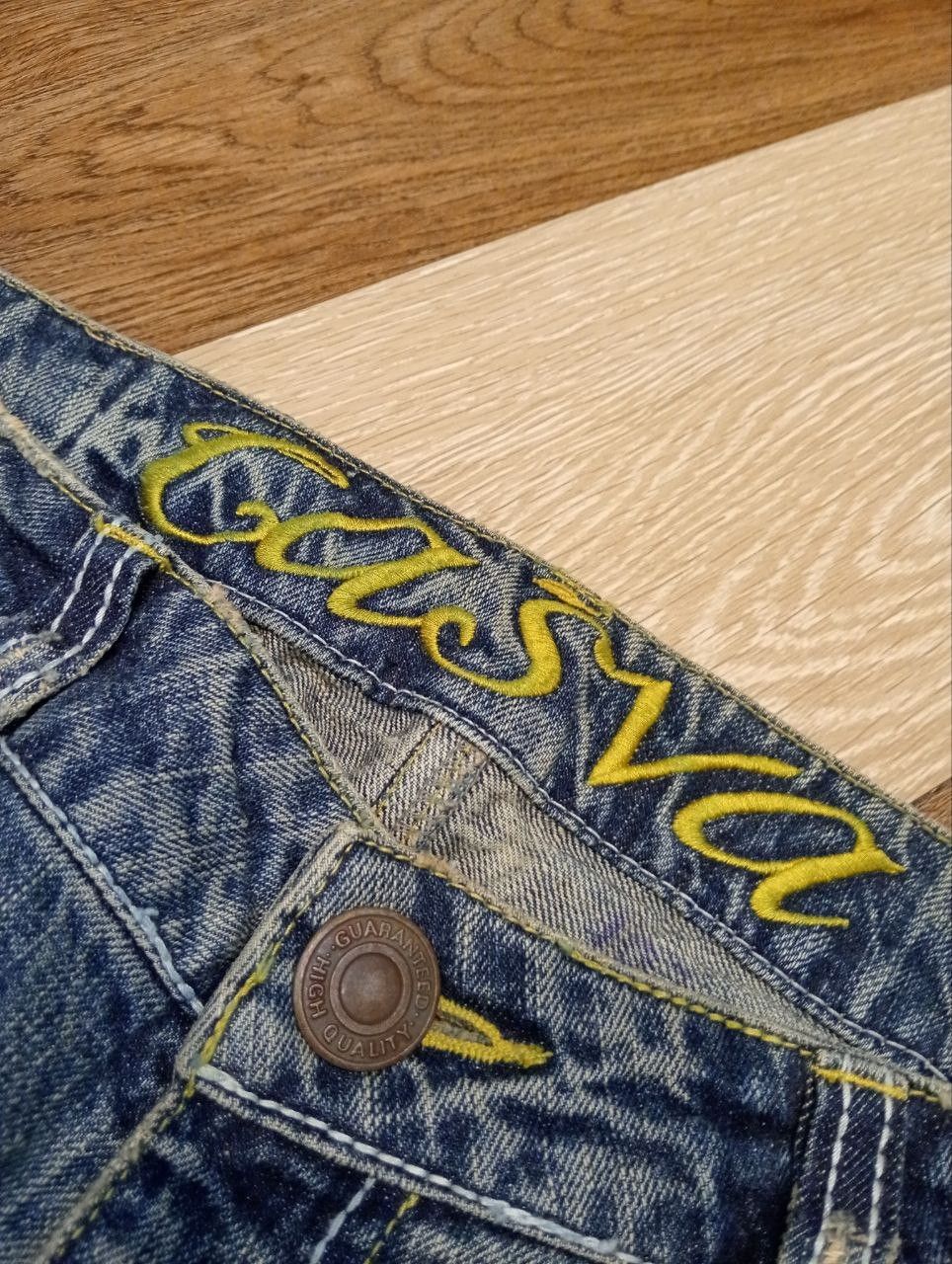 Japanese Brand CASVA BLUE DISTRESSED BLUE DENIM FLARED PANTS Size US 33 - 6 Thumbnail