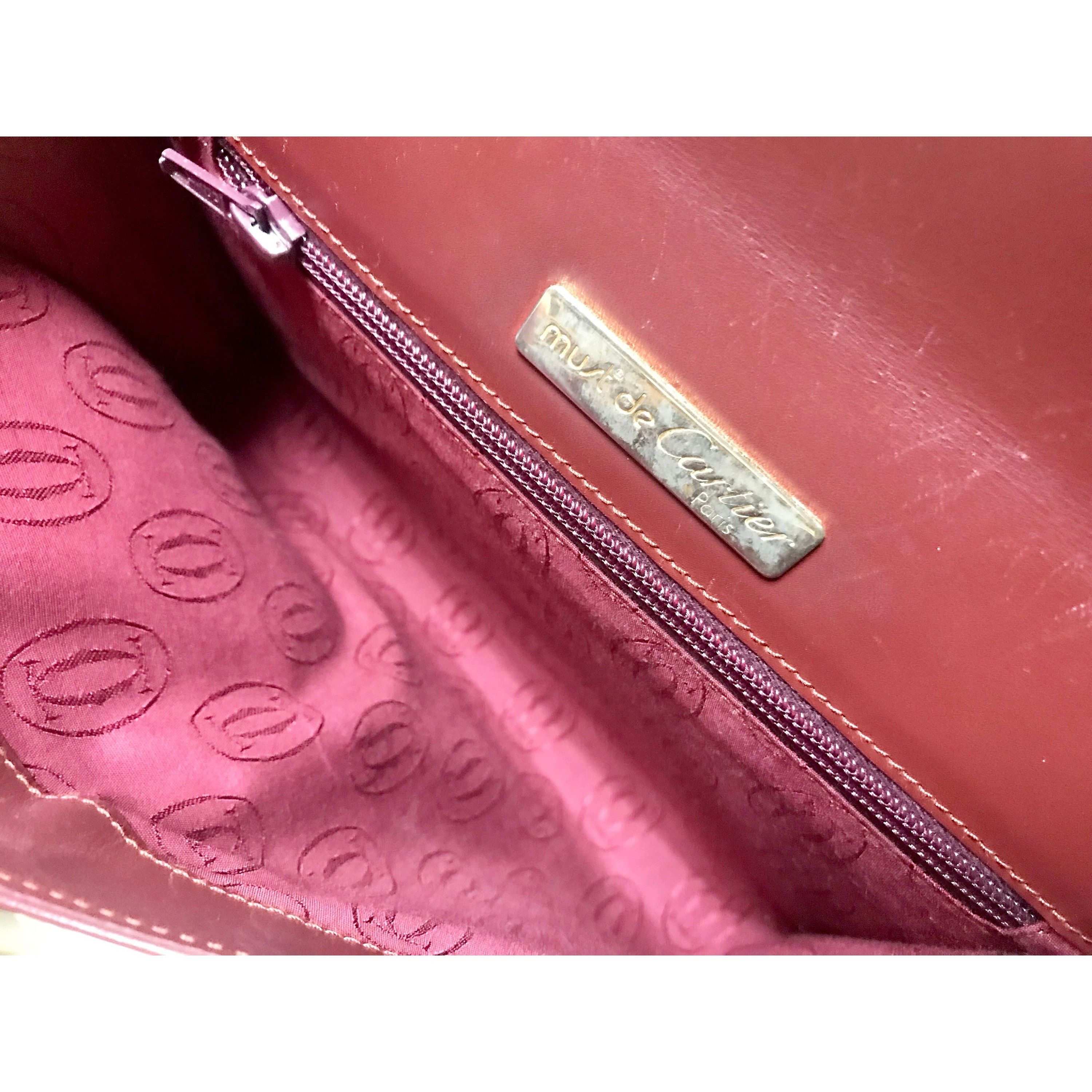 Cartier Vintage Cartier wine leather clutch bag, mini document purse Size ONE SIZE - 8 Thumbnail