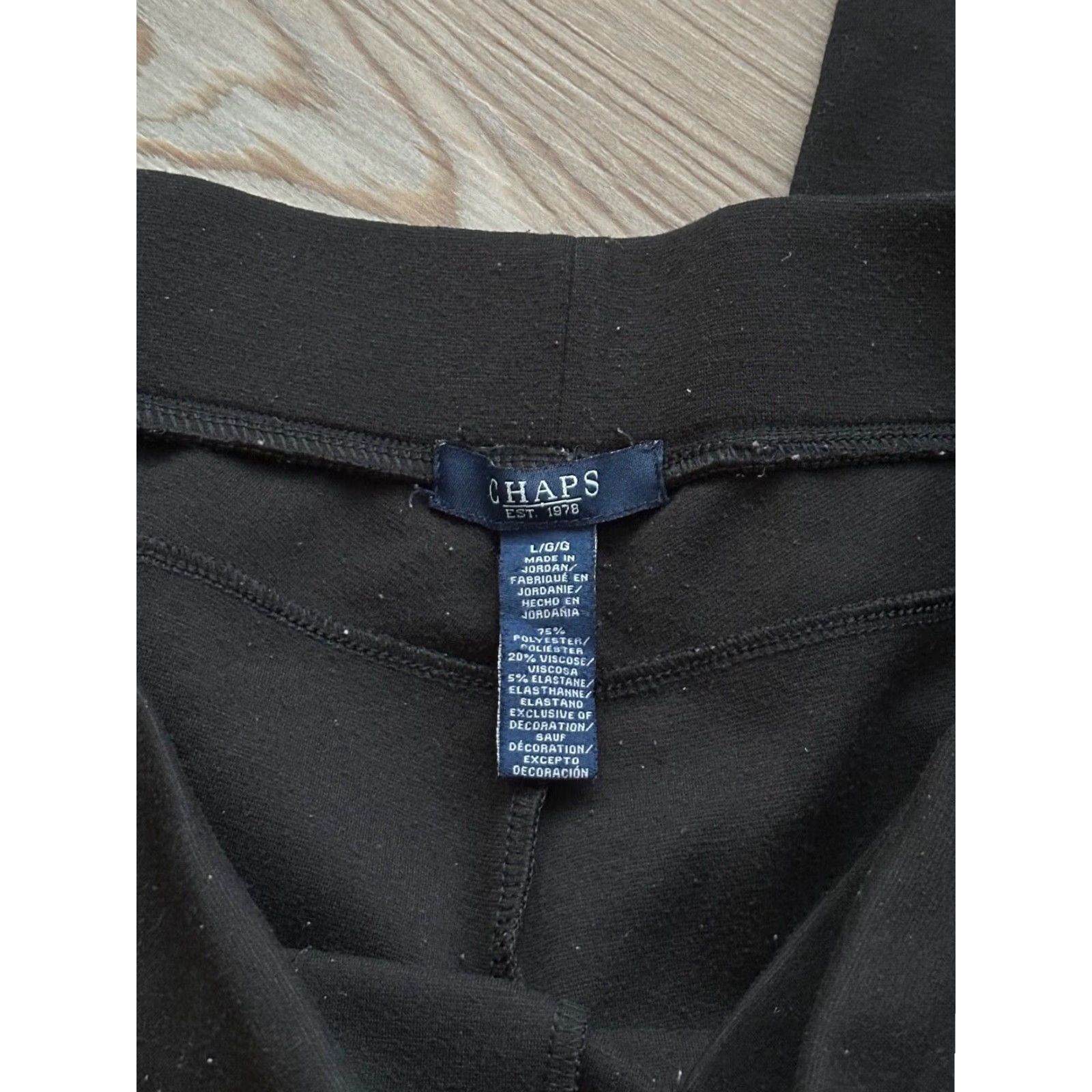 Chaps CHAPS Women's Dress Pants Pull-On Elastic Waist Black Large Straight Leg Size 36" / US 14 / IT 50 - 3 Thumbnail