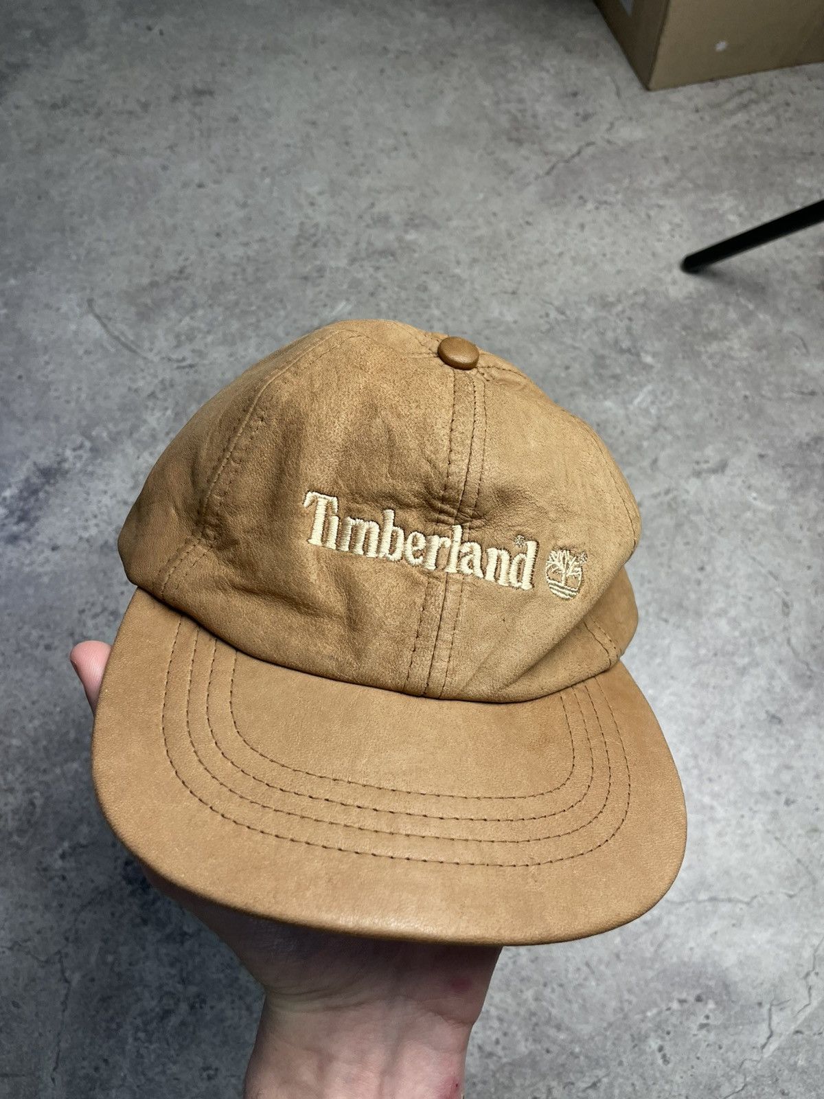 Timberland 🔥 Y2K Goretex Timberland USA Vintage Leather Cap Hat Size ONE SIZE - 2 Thumbnail