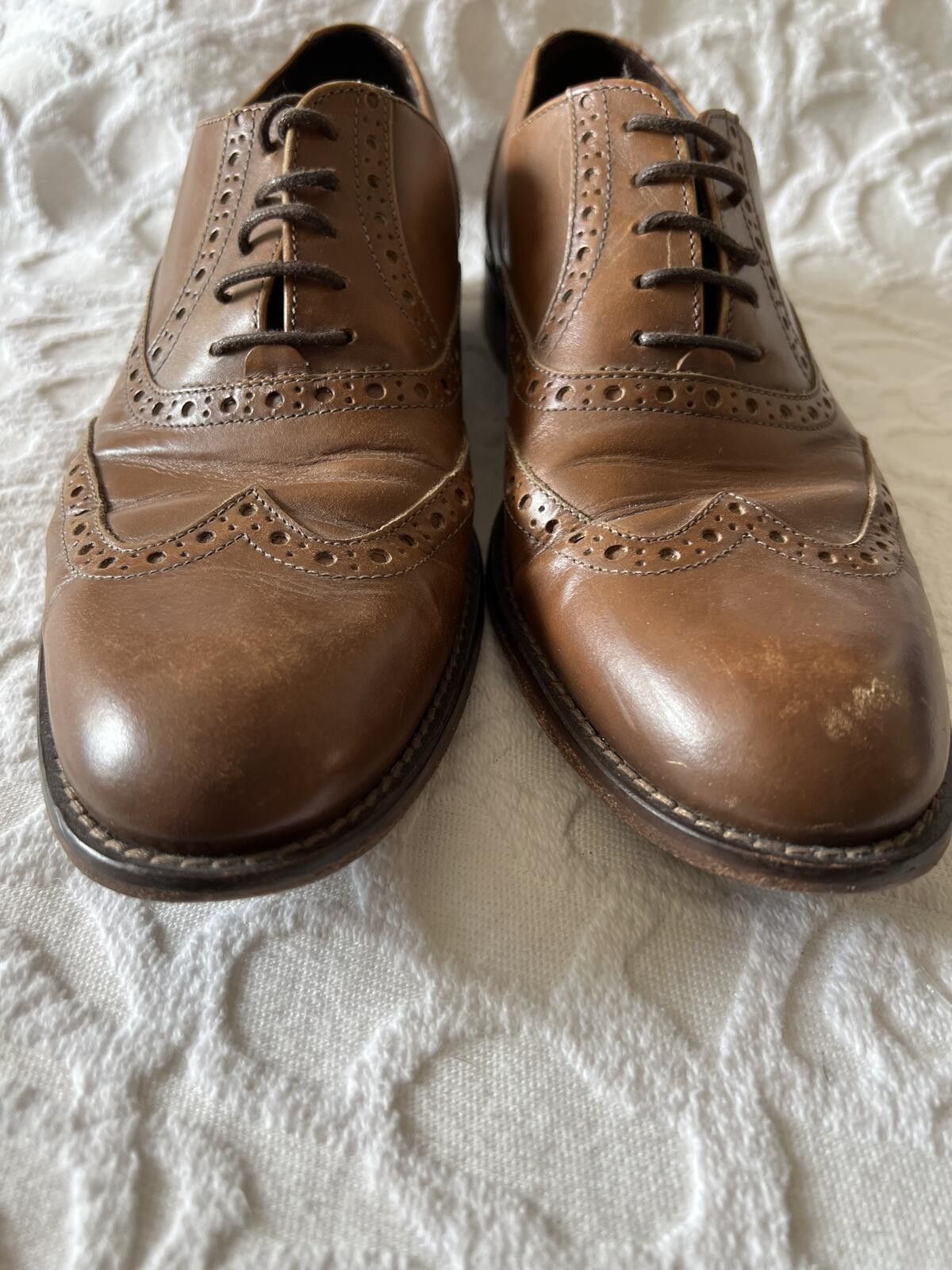 Bruno Magli Bruno Magli Alvar Mens Tan Wingtip Oxford Shoes, Size 10 Size US 10 / EU 43 - 6 Thumbnail