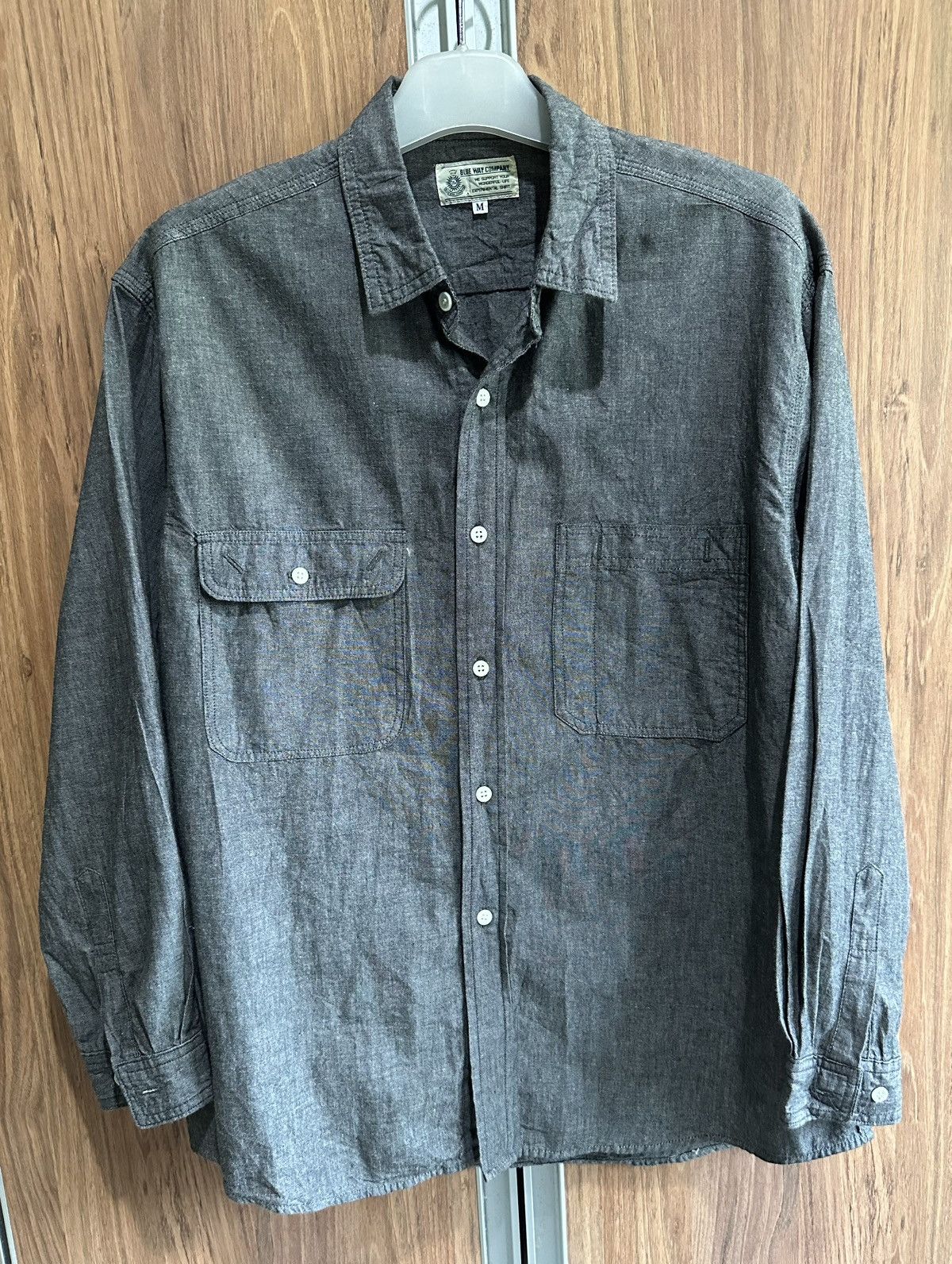 Japanese Brand JAPANESE BRAND BLUE WAY COMPANY CHAMBRAY SHIRT 45RPM Size US M / EU 48-50 / 2 - 1 Thumbnail