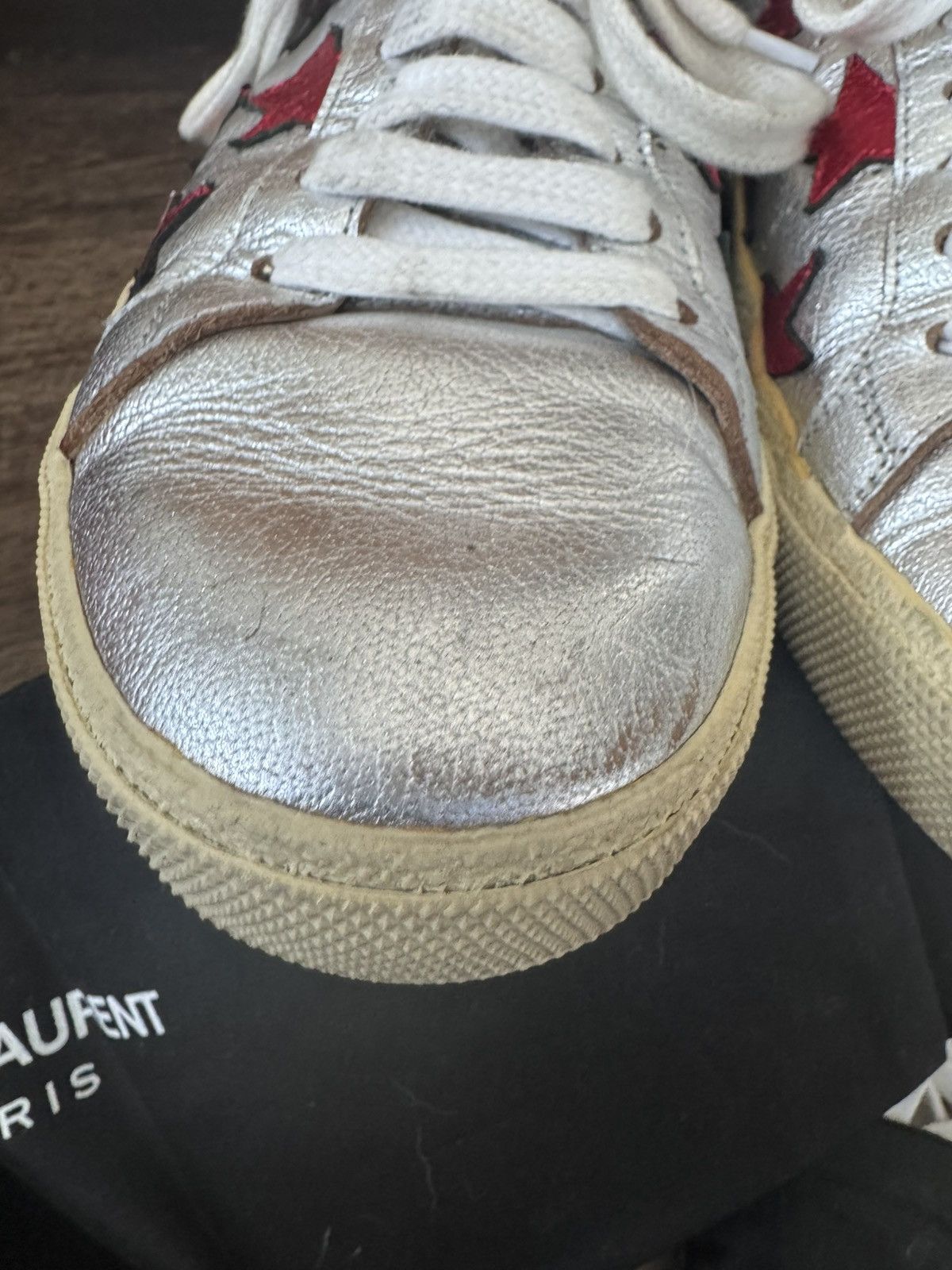 Saint Laurent Paris SLP Silver Leather SL/06 Low Size US 6 / EU 39 - 8 Thumbnail