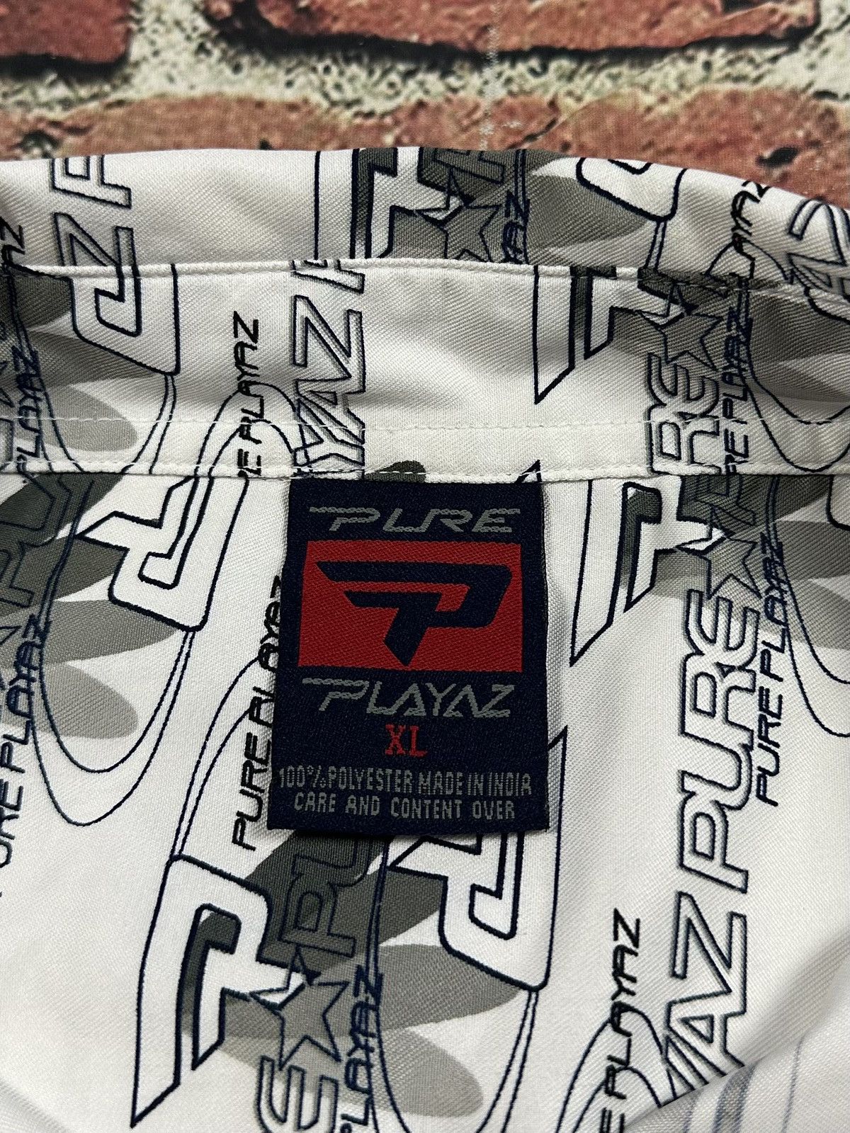 Other Vintage Y2K Pure Playaz Hip Hop Button Up Shirt AOP Logo Size US XL / EU 56 / 4 - 8 Thumbnail
