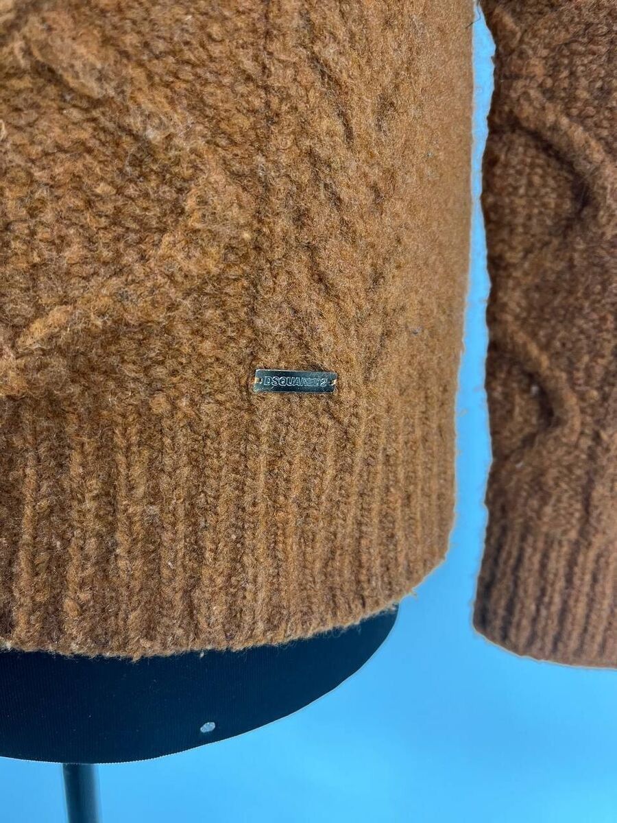 Designer × Dsquared2 Dsquared2 Knitted Brown Men Jumper Sweater Size M (0337) Size US M / EU 48-50 / 2 - 6 Thumbnail