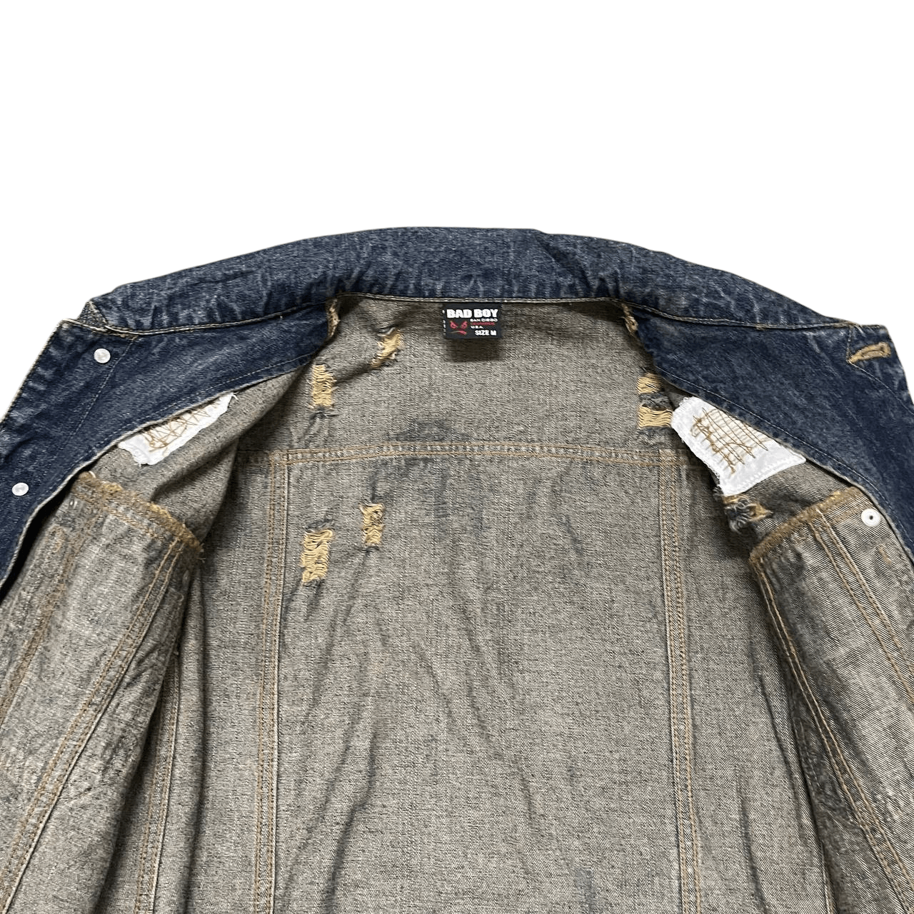 Japanese Brand Vintage Bad Boy USA Denim Jacket Distressed Style Size US M / EU 48-50 / 2 - 6 Thumbnail