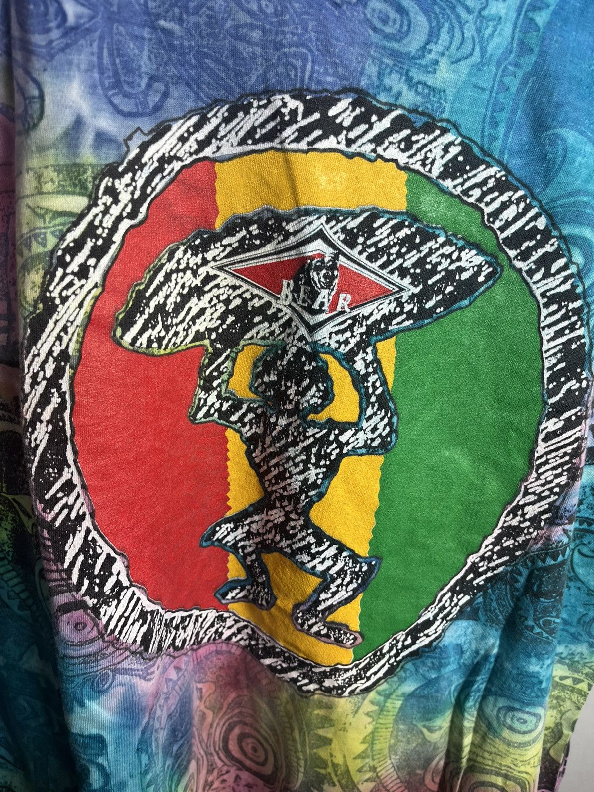 Vintage Vintage✅ Tie-Dye Bear Surf Rasta Size US L / EU 52-54 / 3 - 4 Thumbnail