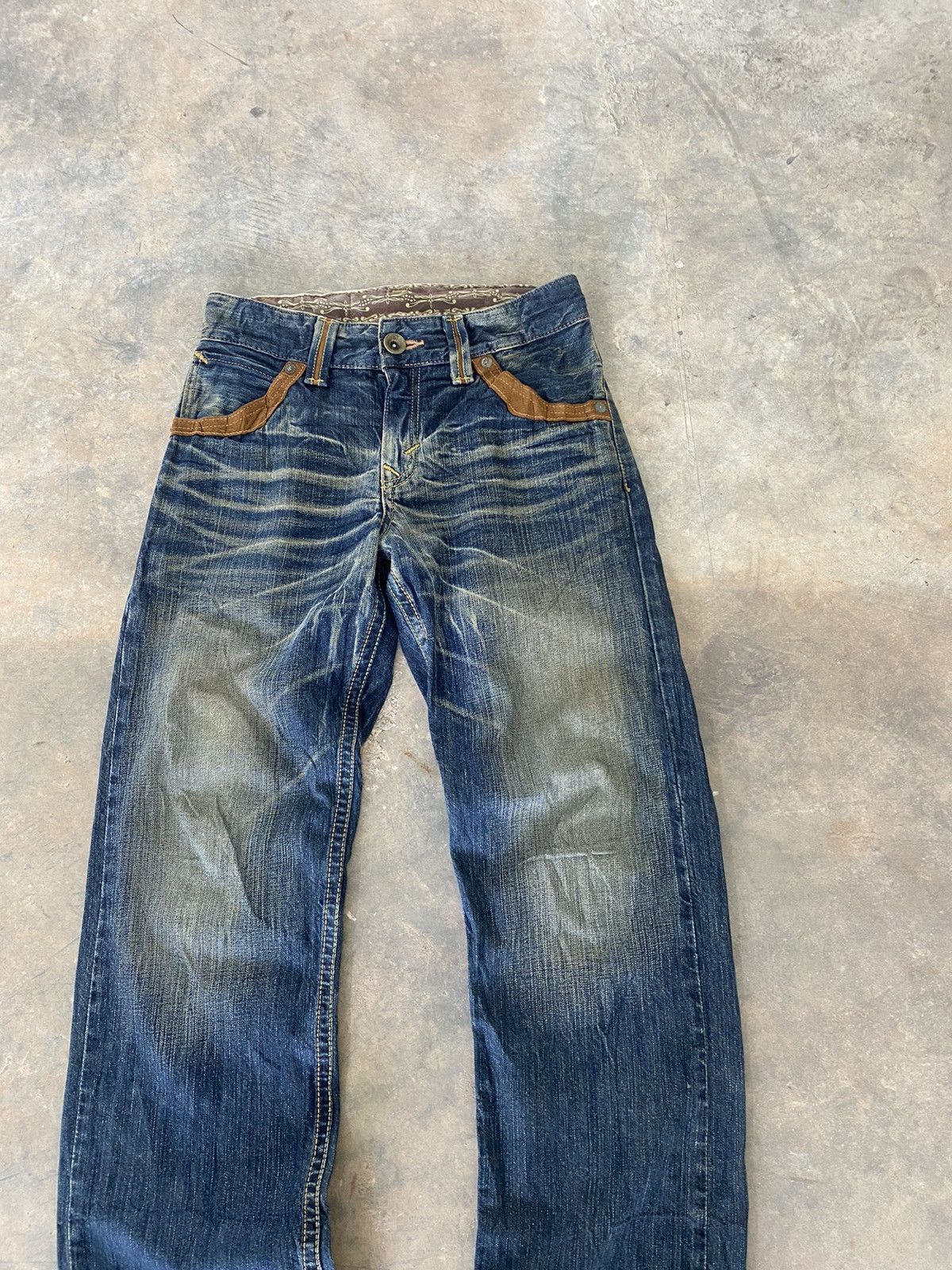 Le Grande Bleu (L.G.B.) Edwin Japan Cowboy Jeans Punk Grunge Mud Wash 90s Size US 29 - 4 Thumbnail