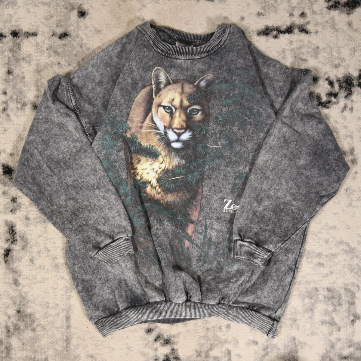 Vintage Vintage 1996 Puma Cat Zoo Sweatshirt Size US S / EU 44-46 / 1 - 1 Thumbnail