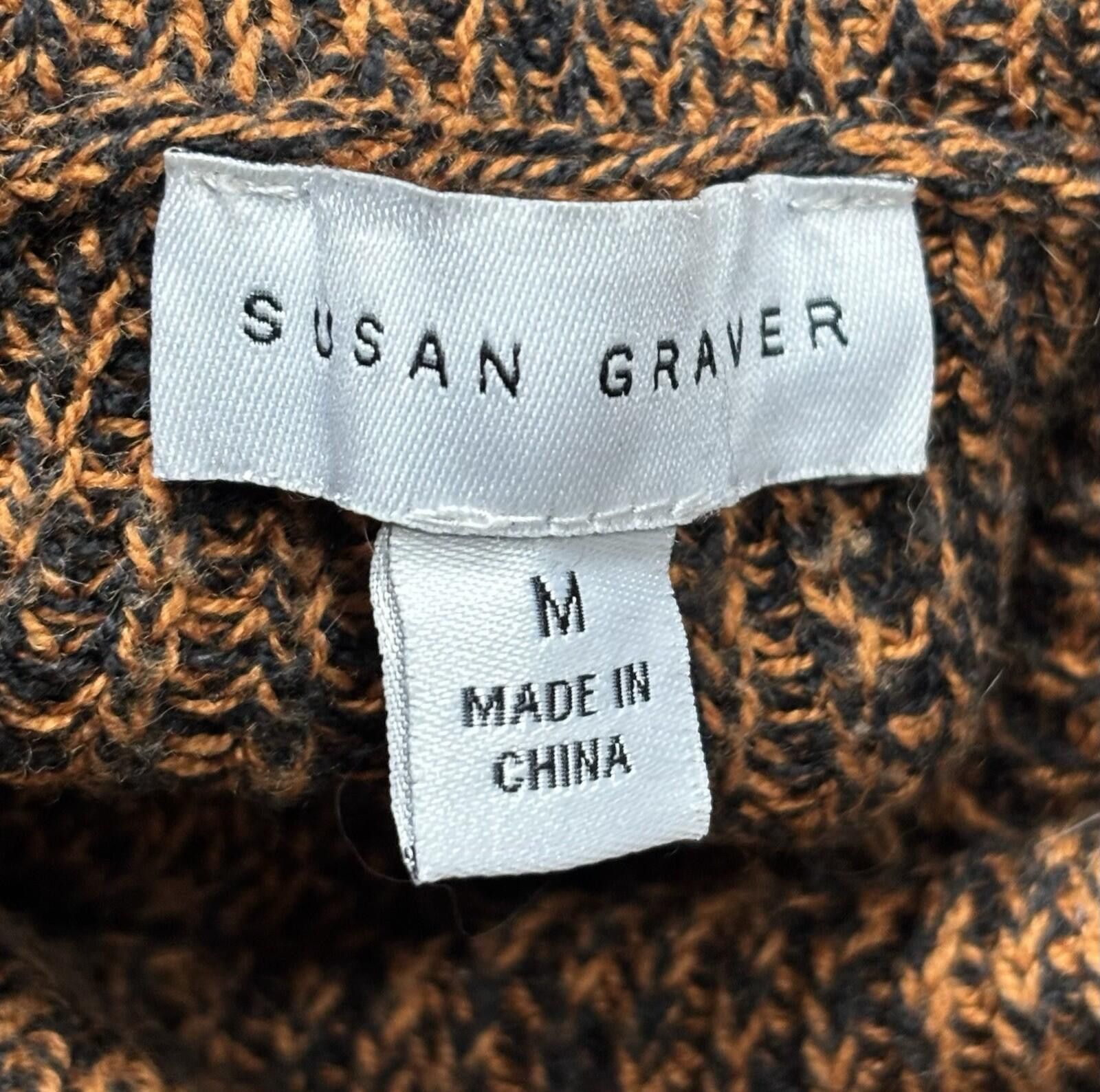 Other Susan Graver Sweater Womens Medium Chunky Knit Faux Suede Size M / US 6-8 / IT 42-44 - 2 Thumbnail