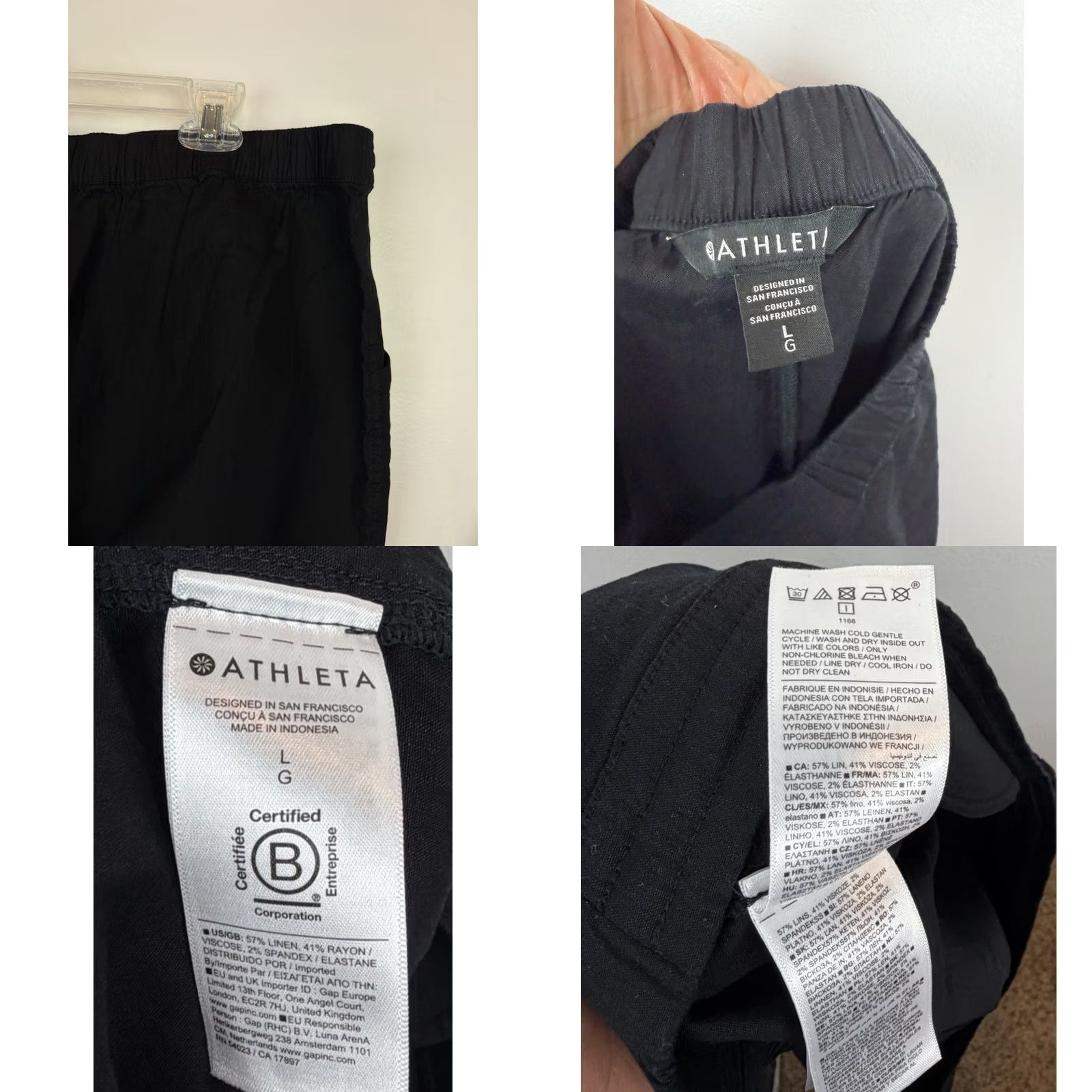 Athleta Athleta Venice Pants Womens L Wide-Leg Travel/Activewear Black 54023 Size 36" / US 14 / IT 50 - 8 Thumbnail